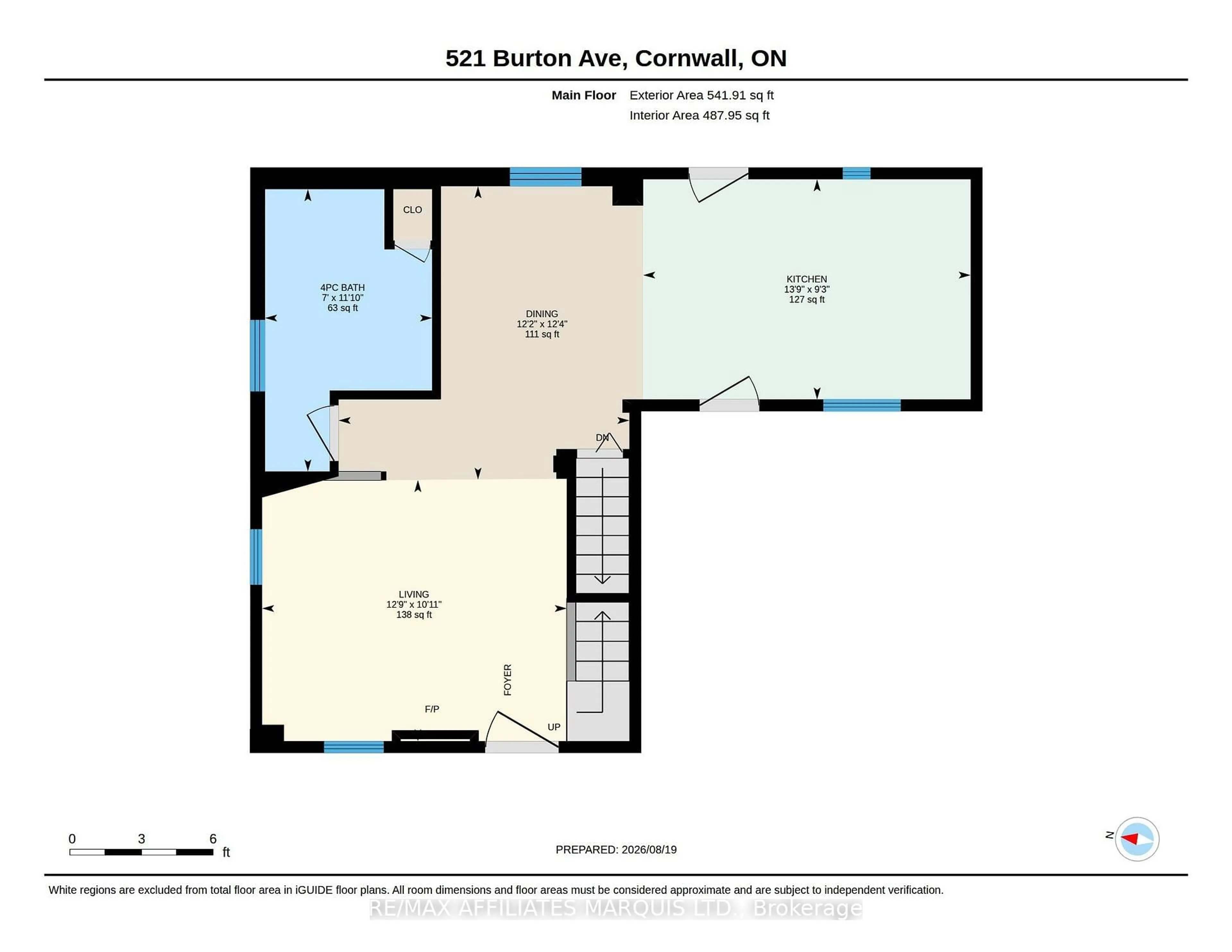 Floor plan for 521 Burton Ave, Cornwall Ontario K6J 3Y3
