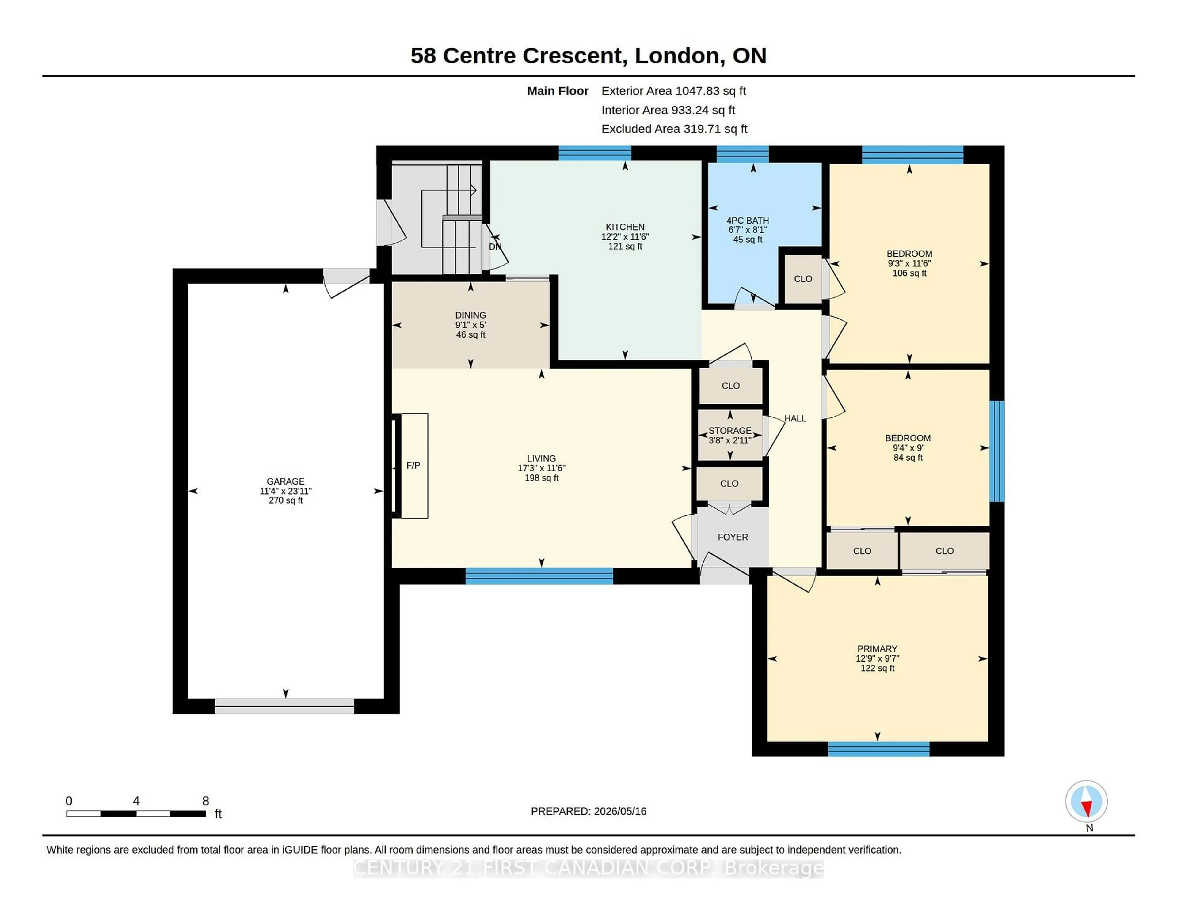 Floor plan for 58 Centre Cres, London South Ontario N6J 2Z6