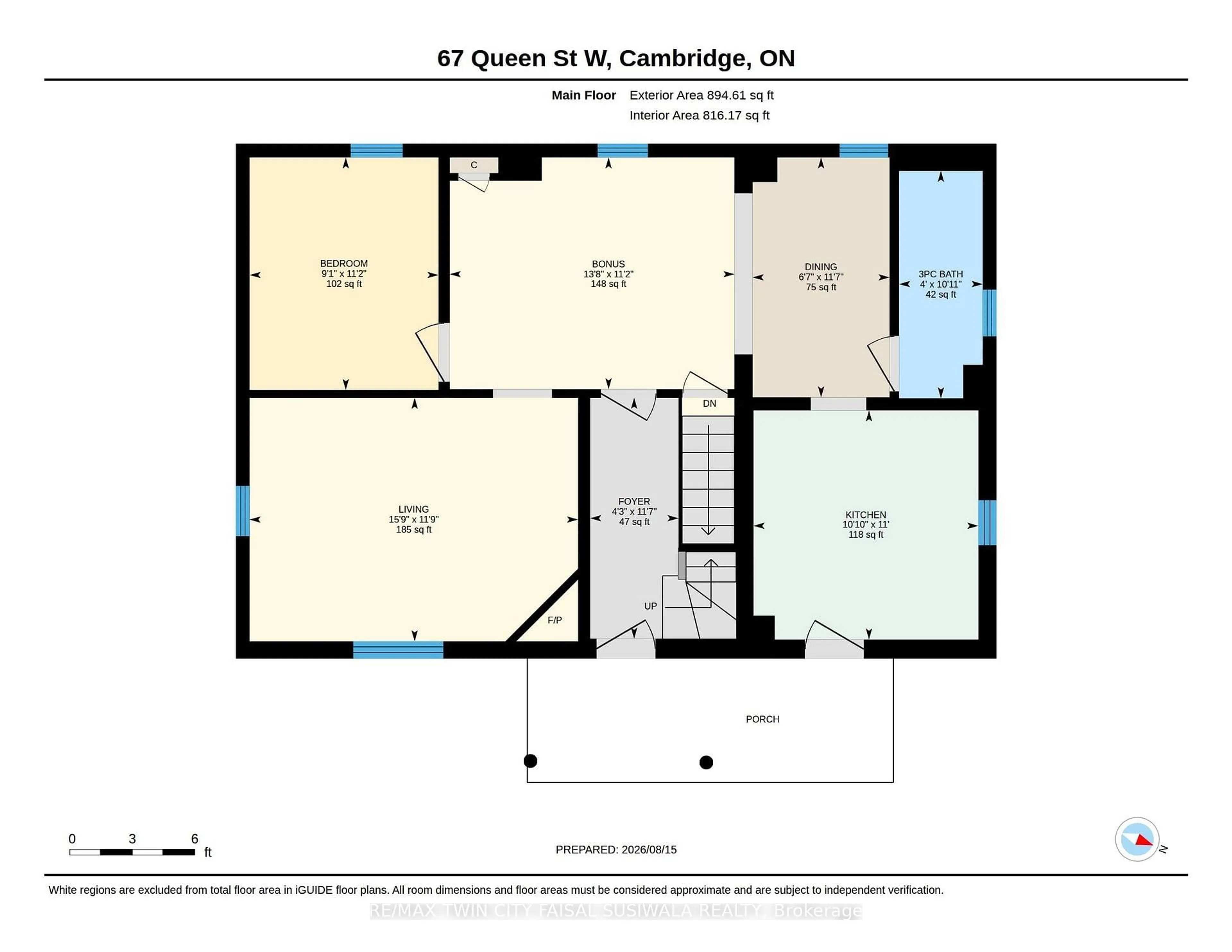 Floor plan for 67 Queen St, Cambridge Ontario N3C 1G2