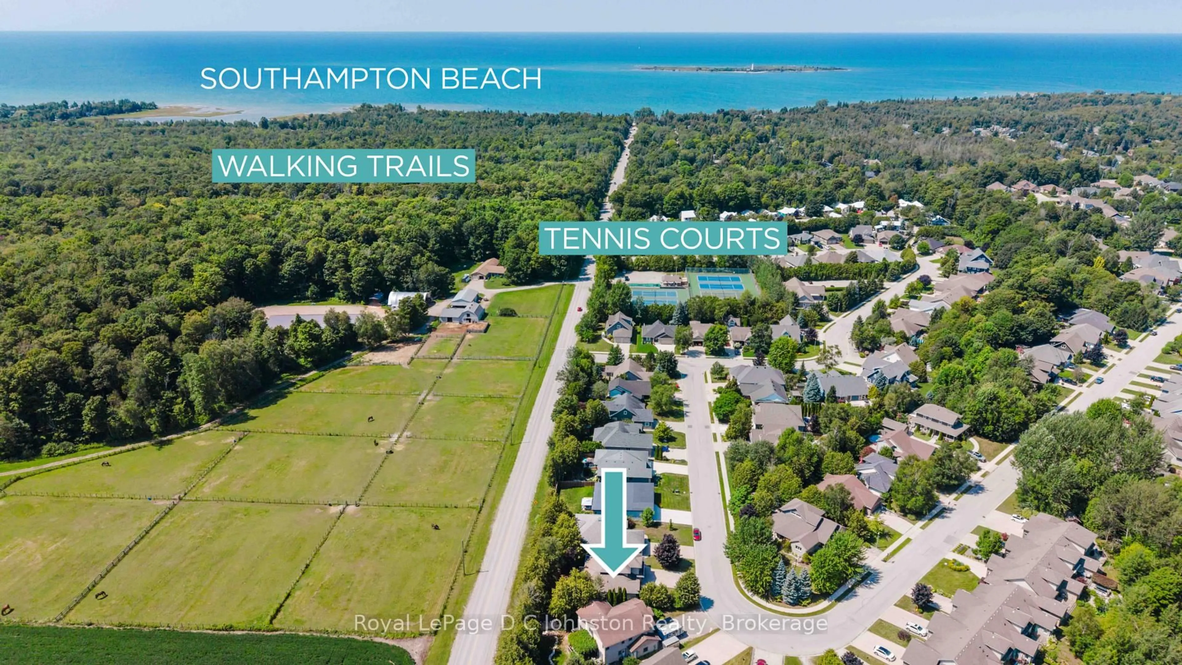 A pic from outside/outdoor area/front of a property/back of a property/a pic from drone, water/lake/river/ocean view for 482 CREEKWOOD Dr, Saugeen Shores Ontario N0H 2L0