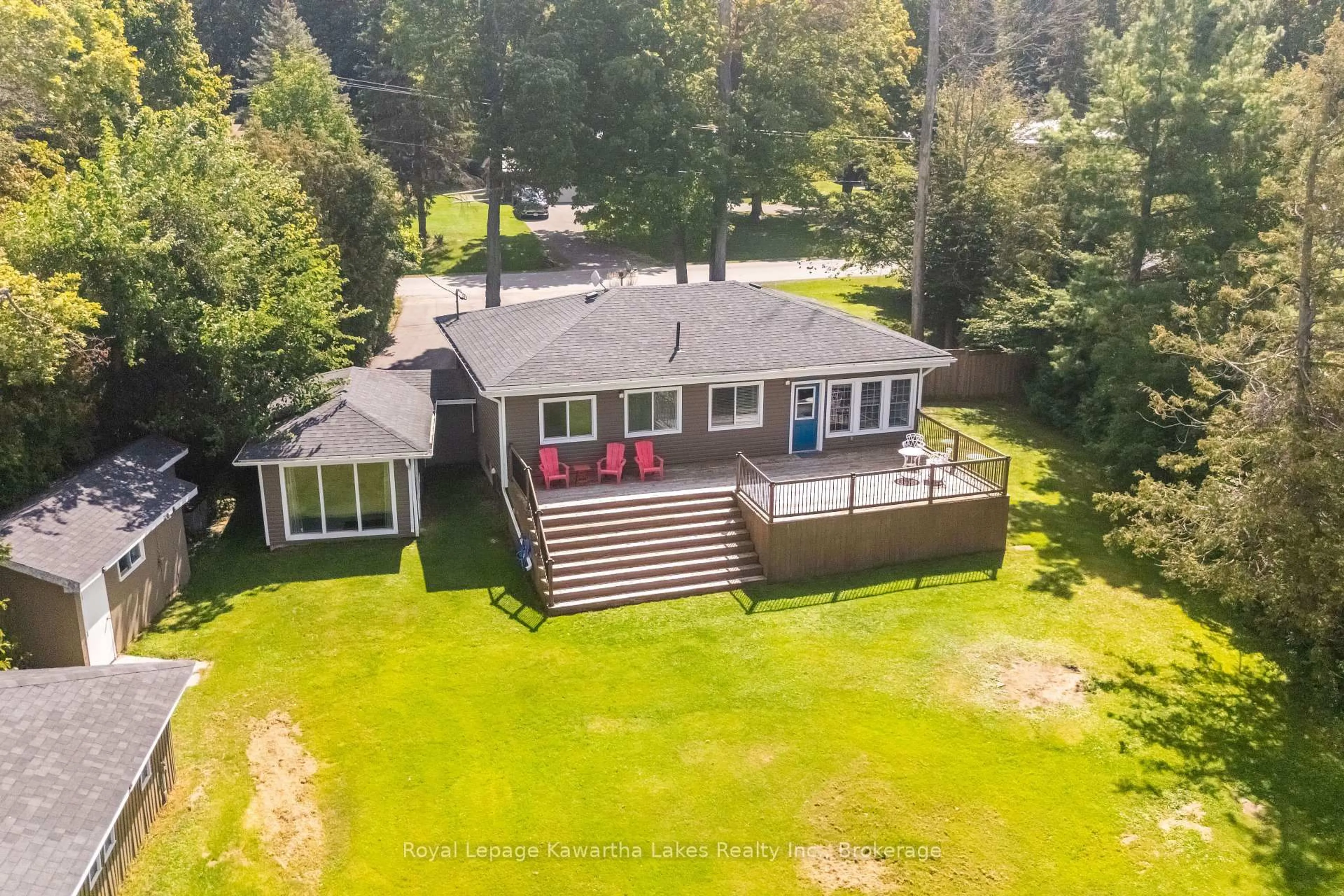 A pic from outside/outdoor area/front of a property/back of a property/a pic from drone, water/lake/river/ocean view for 53 Westview Dr, Kawartha Lakes Ontario K0L 2W0