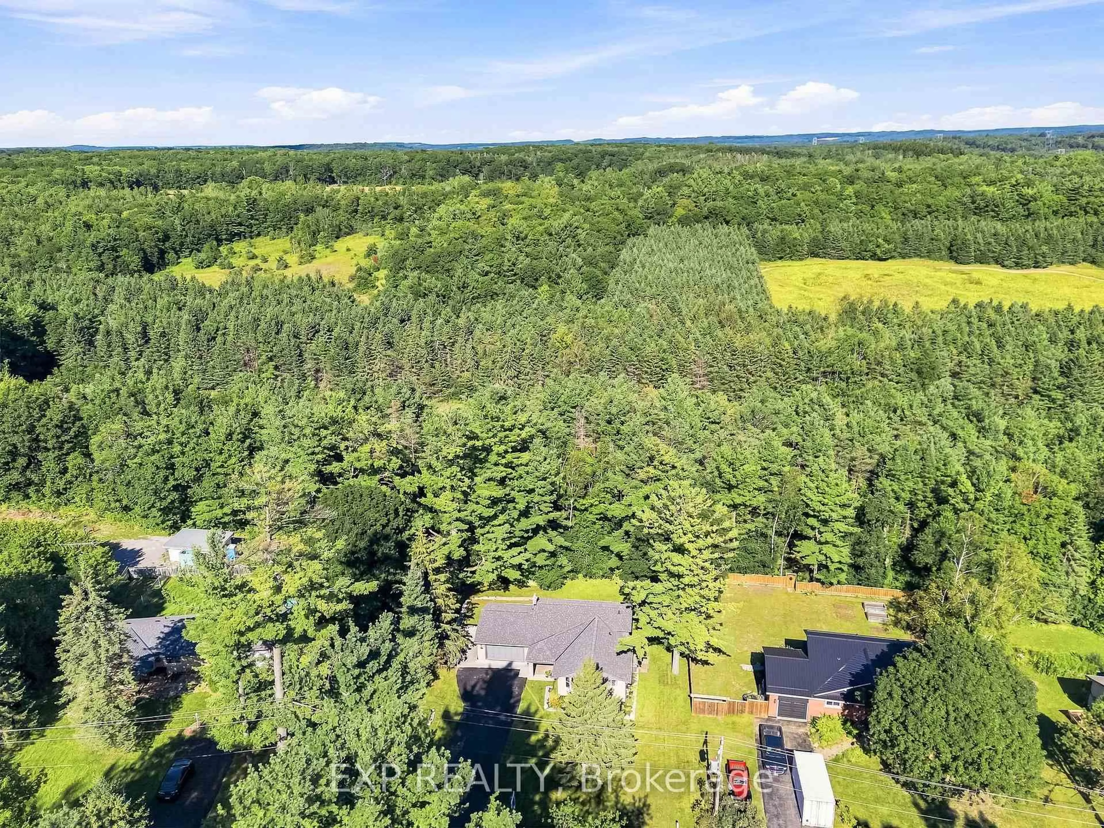 A pic from outside/outdoor area/front of a property/back of a property/a pic from drone, forest/trees view for 136 Coulter Dr, Kawartha Lakes Ontario L0A 1K0