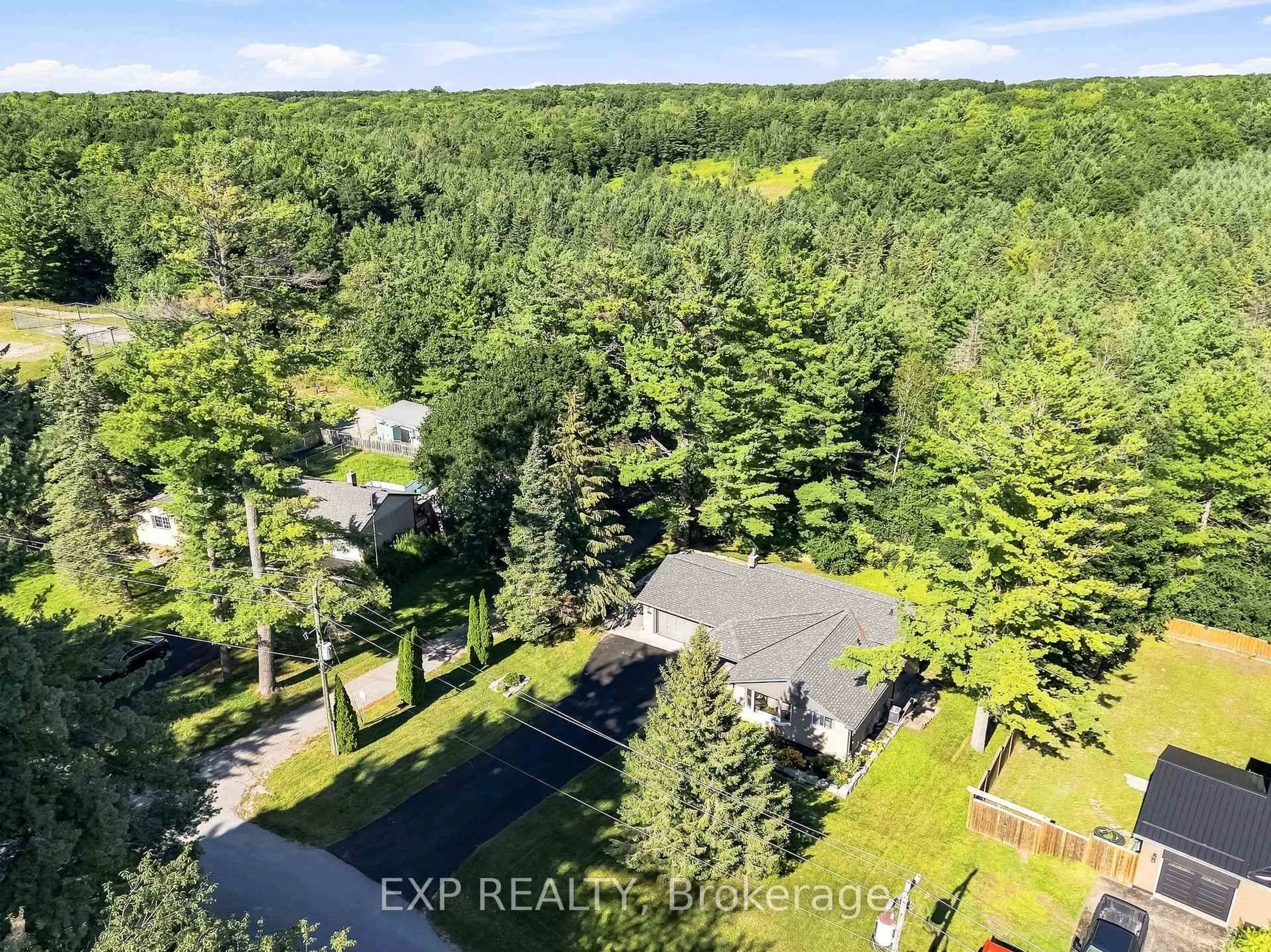 A pic from outside/outdoor area/front of a property/back of a property/a pic from drone, forest/trees view for 136 Coulter Dr, Kawartha Lakes Ontario L0A 1K0
