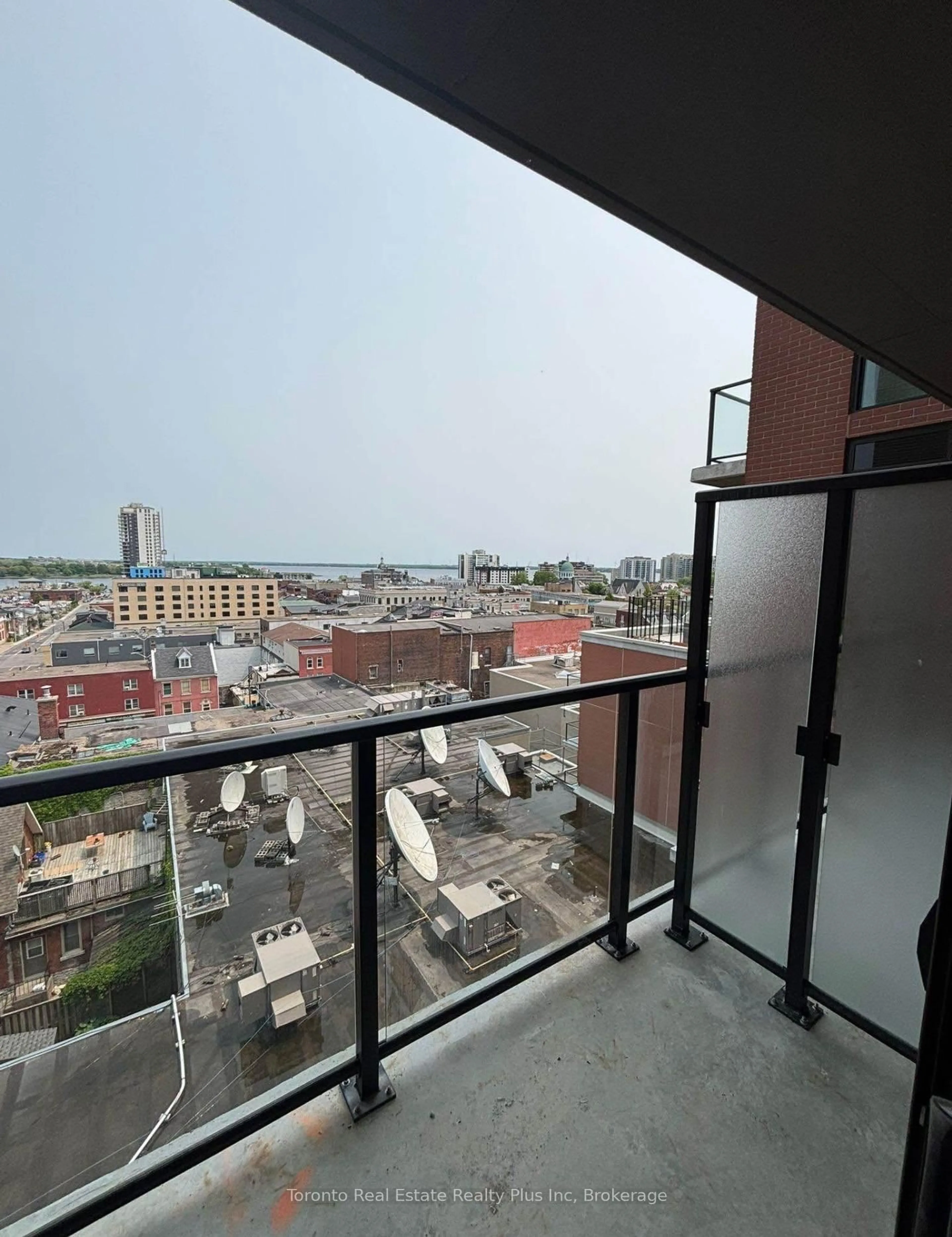 Balcony in the apartment, city buildings view from balcony for 223 Princess St #717, Kingston Ontario K7L 1B3