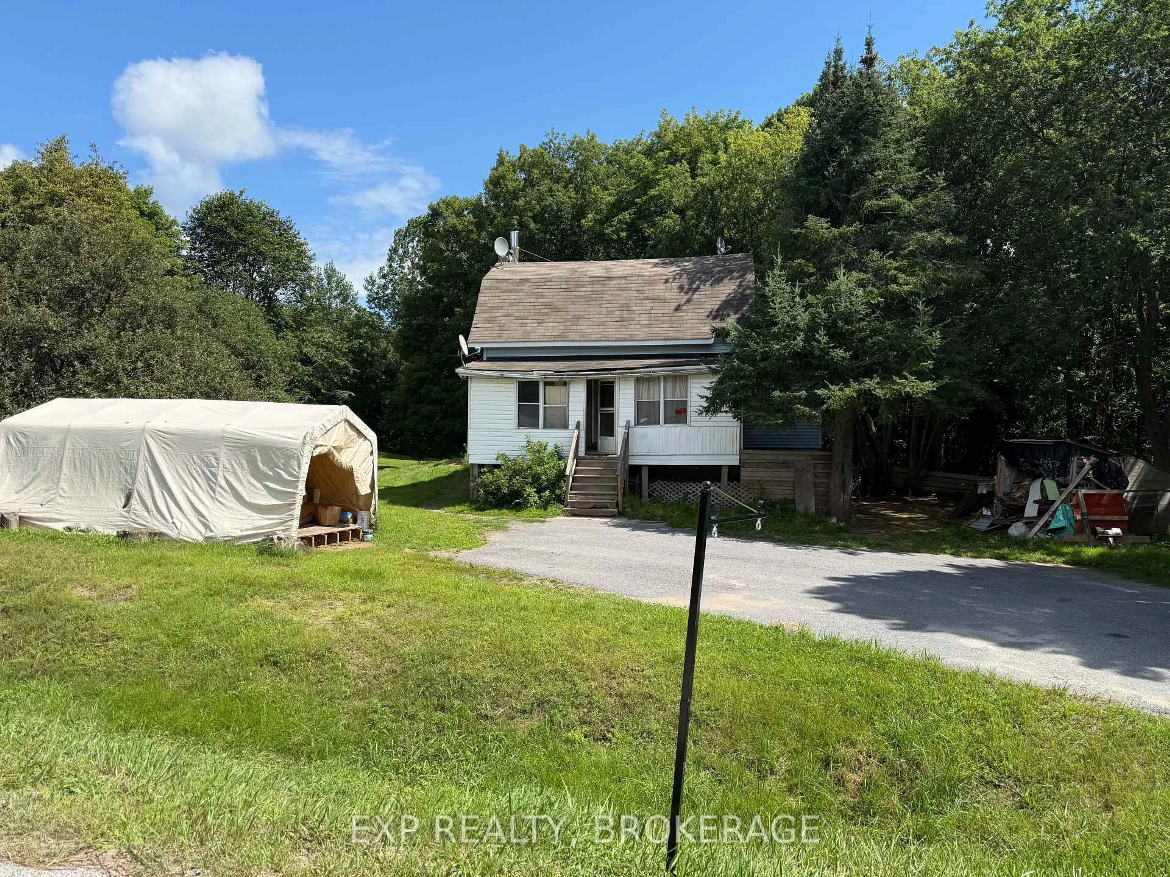 A pic from outside/outdoor area/front of a property/back of a property/a pic from drone, street for 14544 Road 38 Rd, Sharbot Lake Ontario K0H 2P0