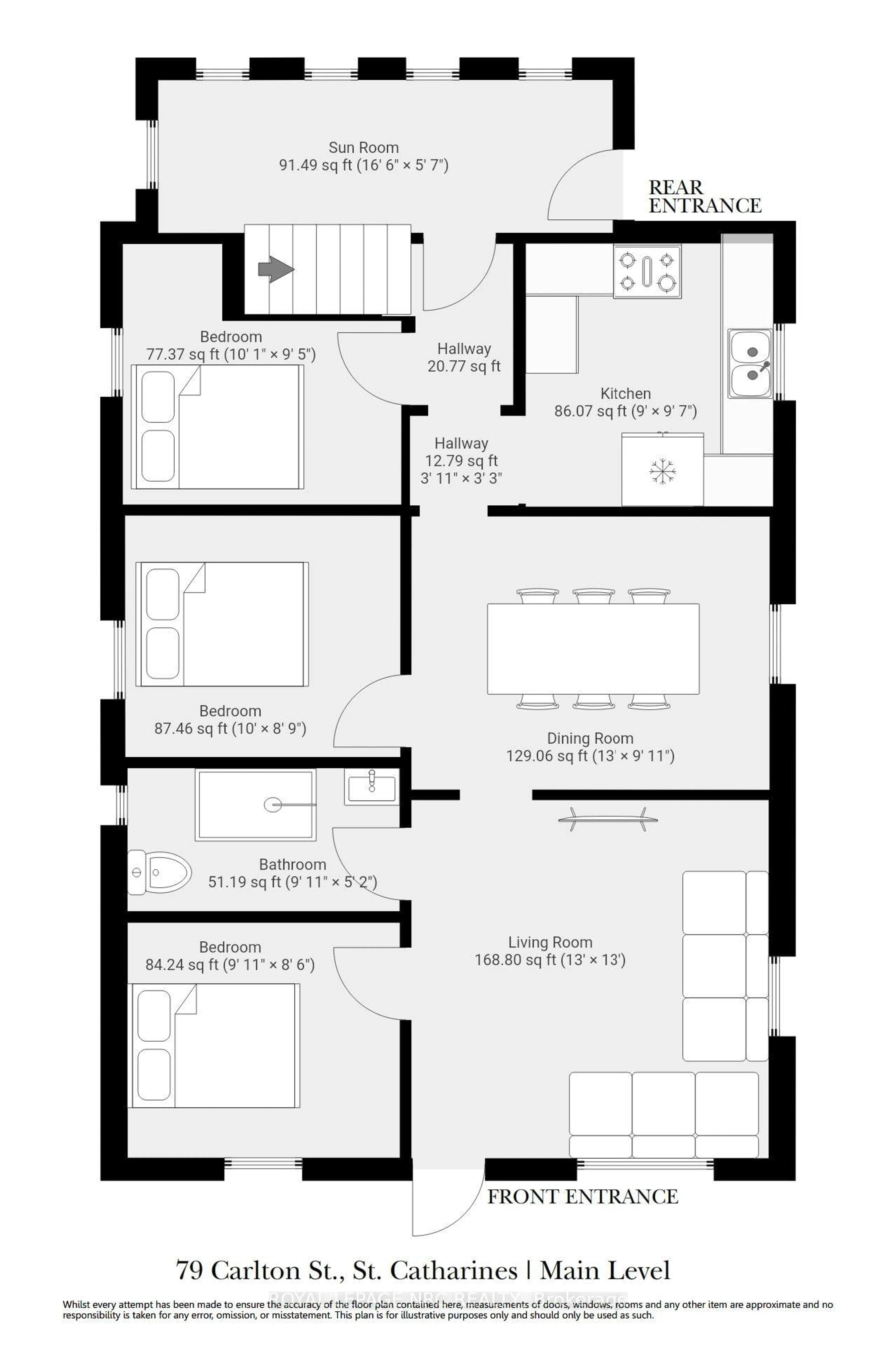 Floor plan for 79 Carlton St, St. Catharines Ontario L2R 1R1