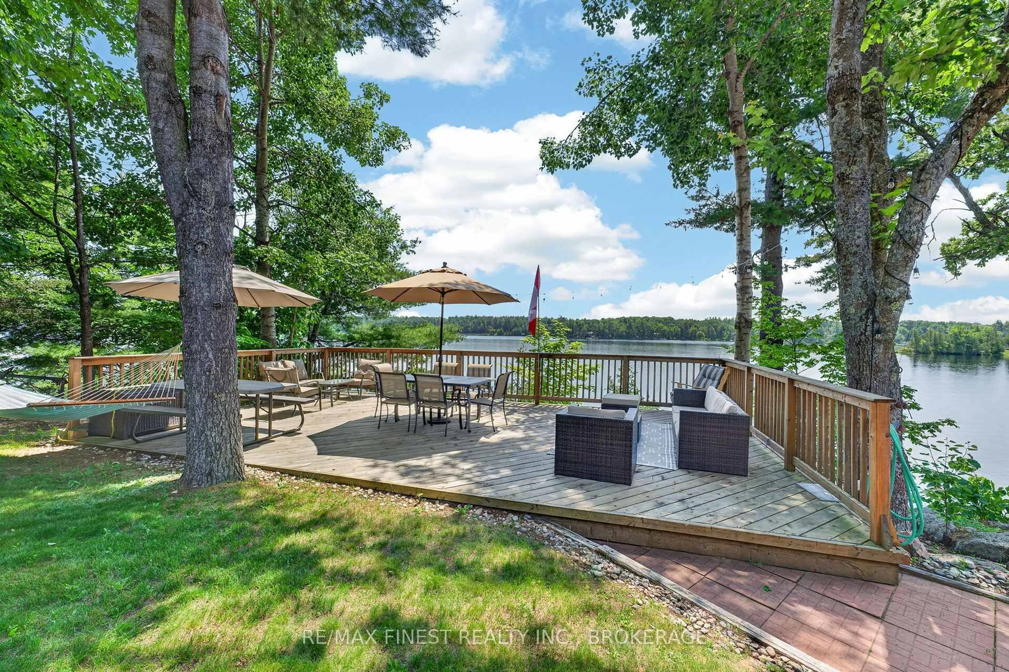 Patio, water/lake/river/ocean view for 1067 Island View Lane, Parham Ontario K0H 2K0