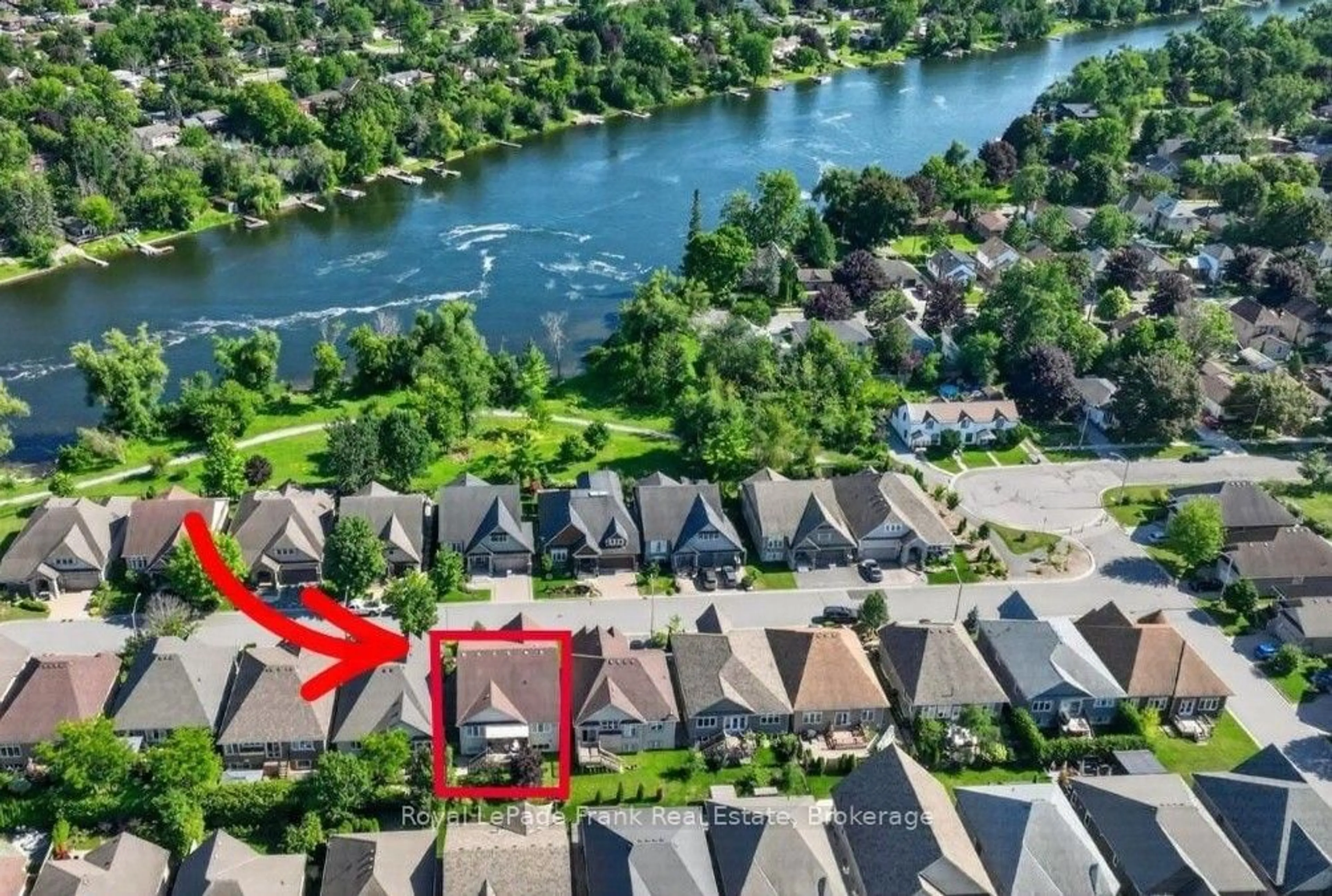A pic from outside/outdoor area/front of a property/back of a property/a pic from drone, water/lake/river/ocean view for 22 Lockside Dr #43, Peterborough Ontario K9J 8T1