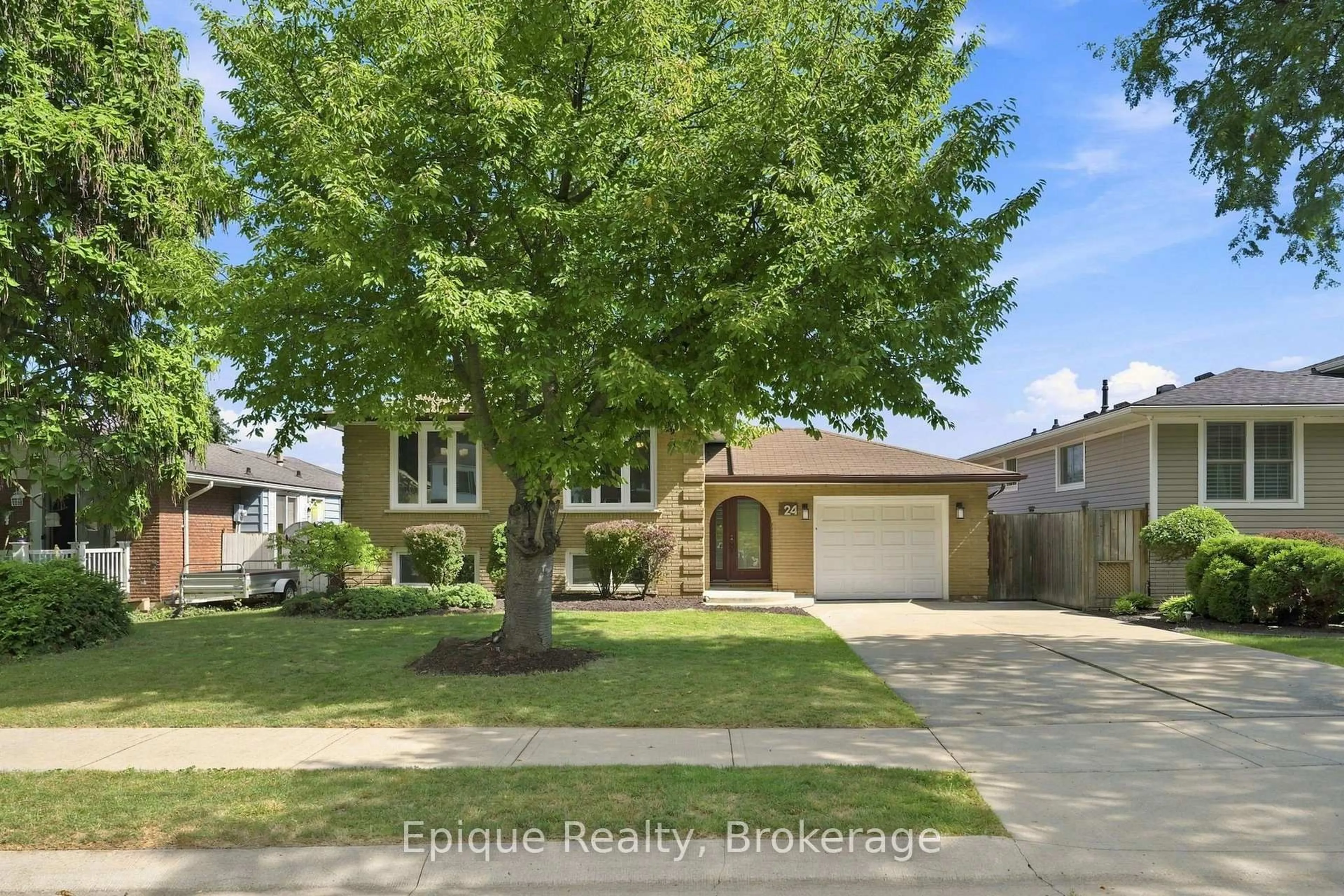 Home with brick exterior material, street for 24 Brae Crest Dr, Hamilton Ontario L8G 3A6