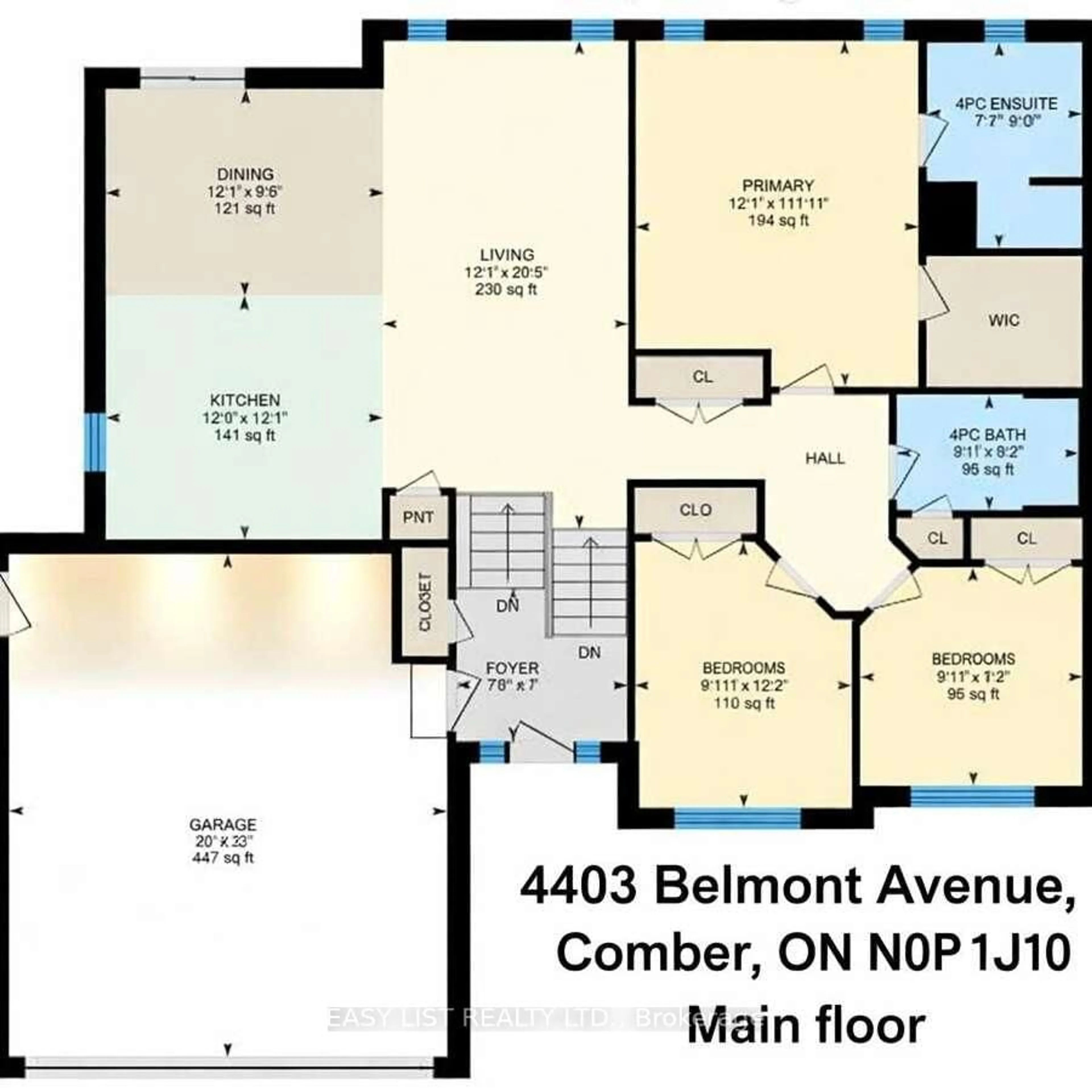 Floor plan for 4403 Belmont Ave, Lakeshore Ontario N0P 1J0