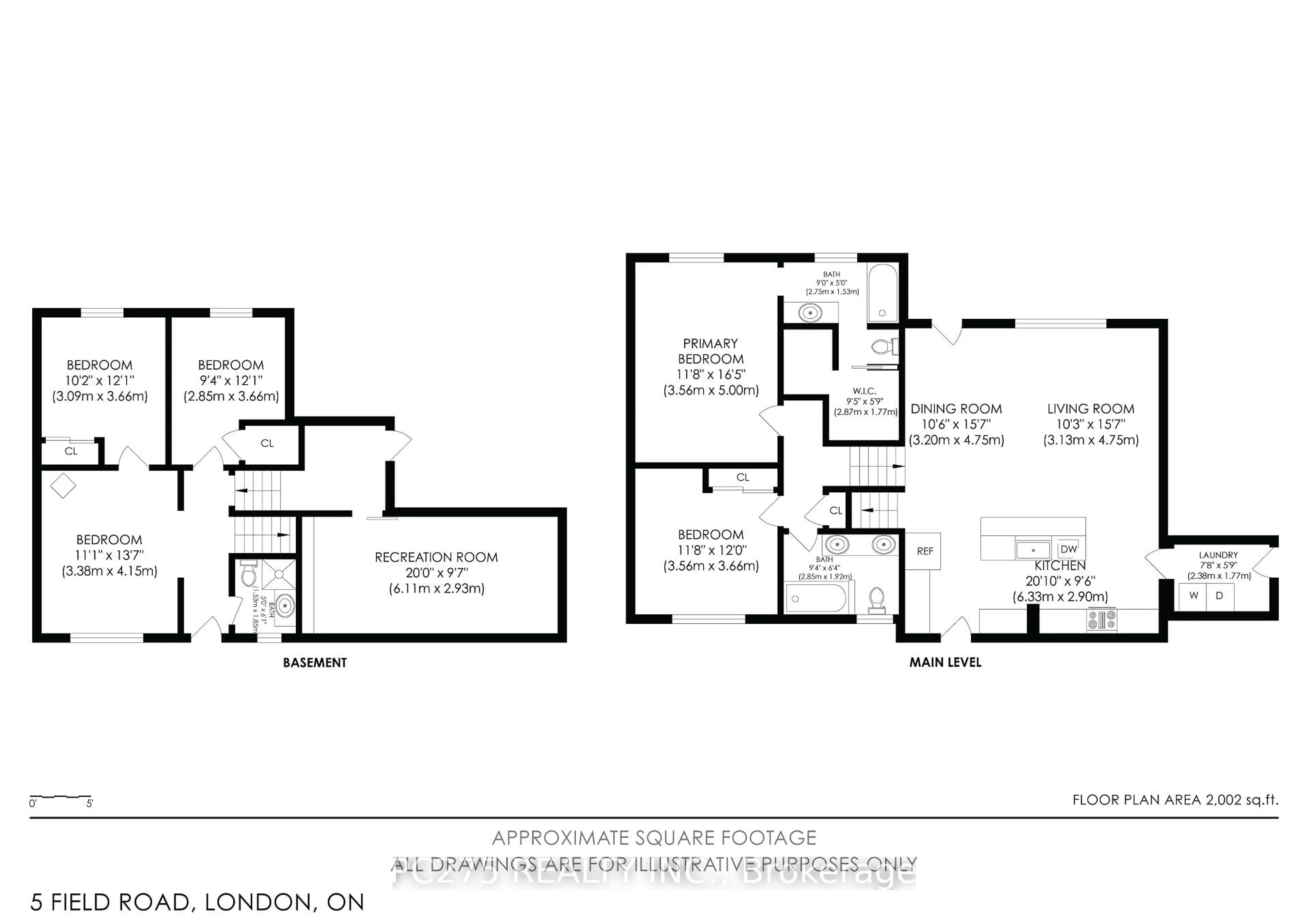 Floor plan for 5 Field Rd, London South Ontario N6P 1C4