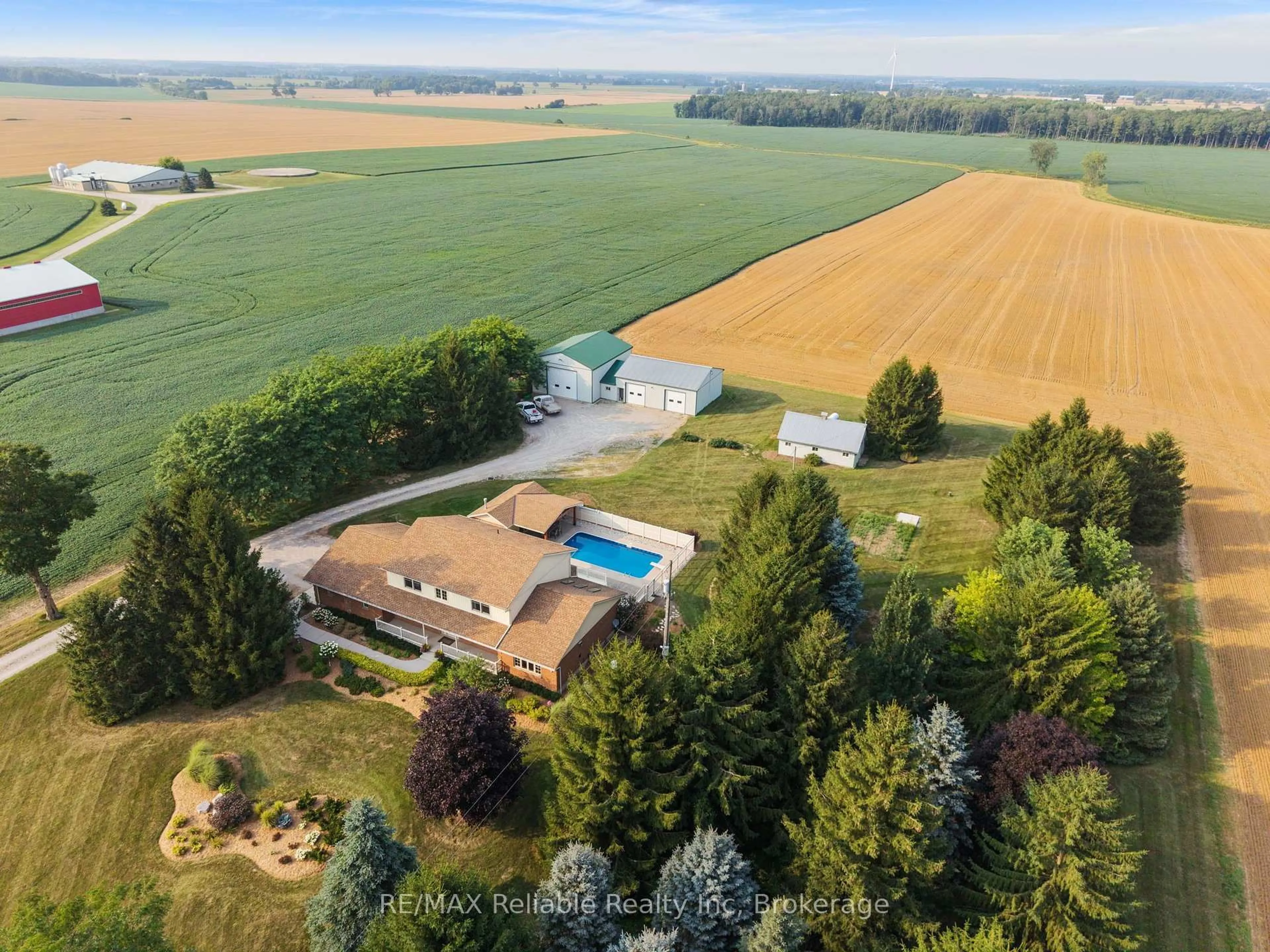 A pic from outside/outdoor area/front of a property/back of a property/a pic from drone, water/lake/river/ocean view for 43804 Hydro Line Rd, Huron East Ontario N0K 1W0