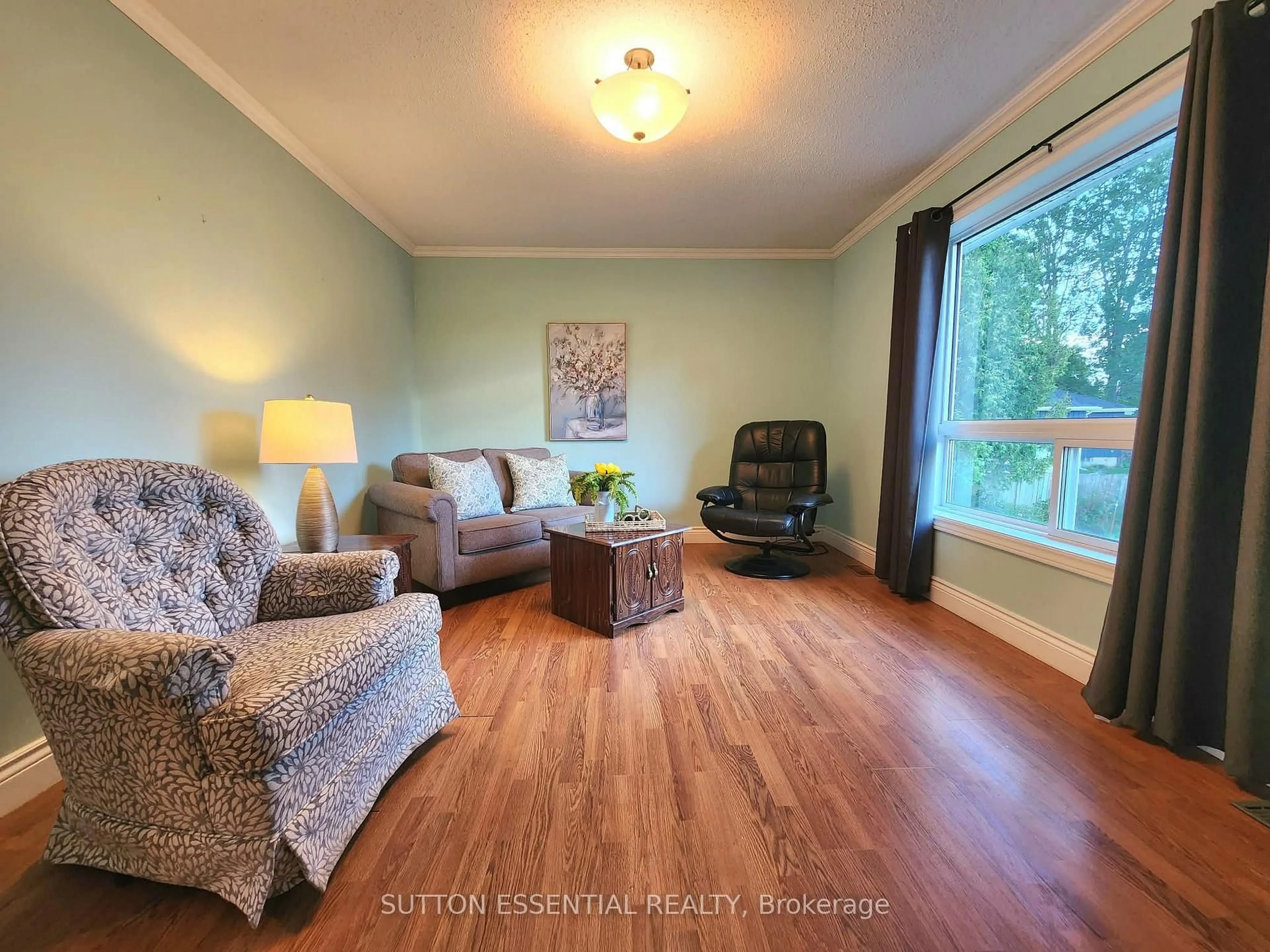 Living room with furniture, wood/laminate floor for 1223 Hallecks Rd, Elizabethtown-Kitley Ontario K6V 5T3