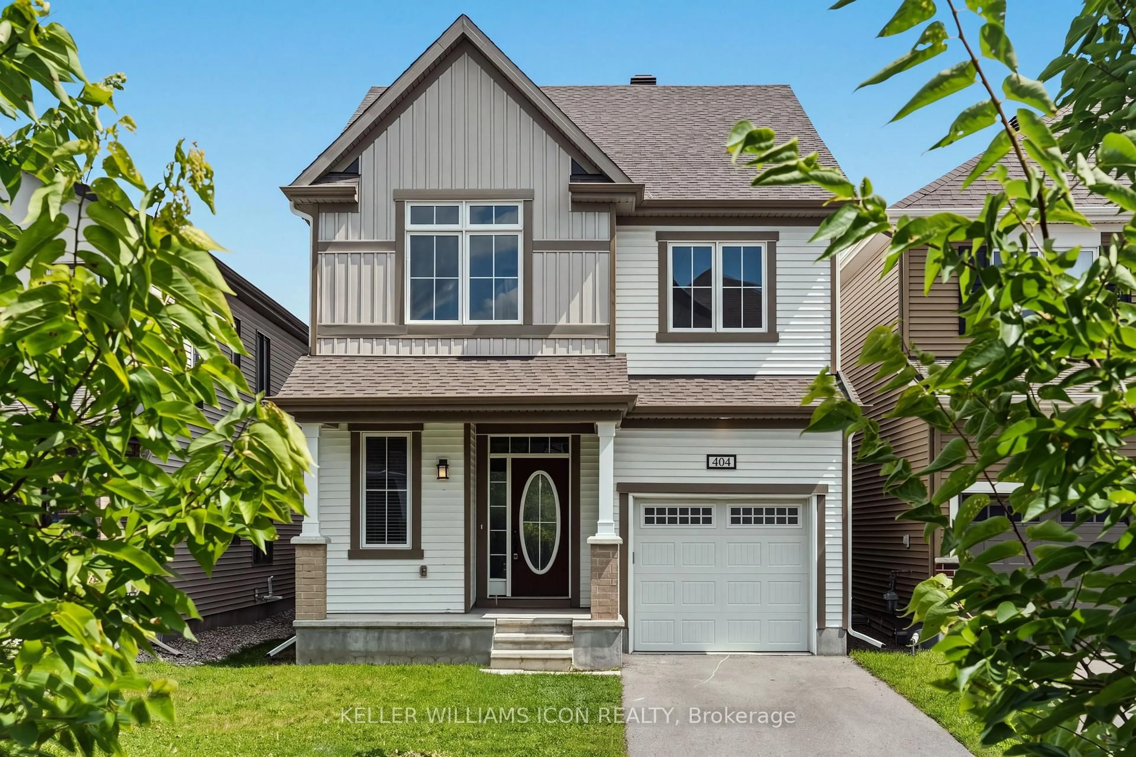 Home with brick exterior material, street for 404 Aphelion Cres, Ottawa Ontario K2J 6N5