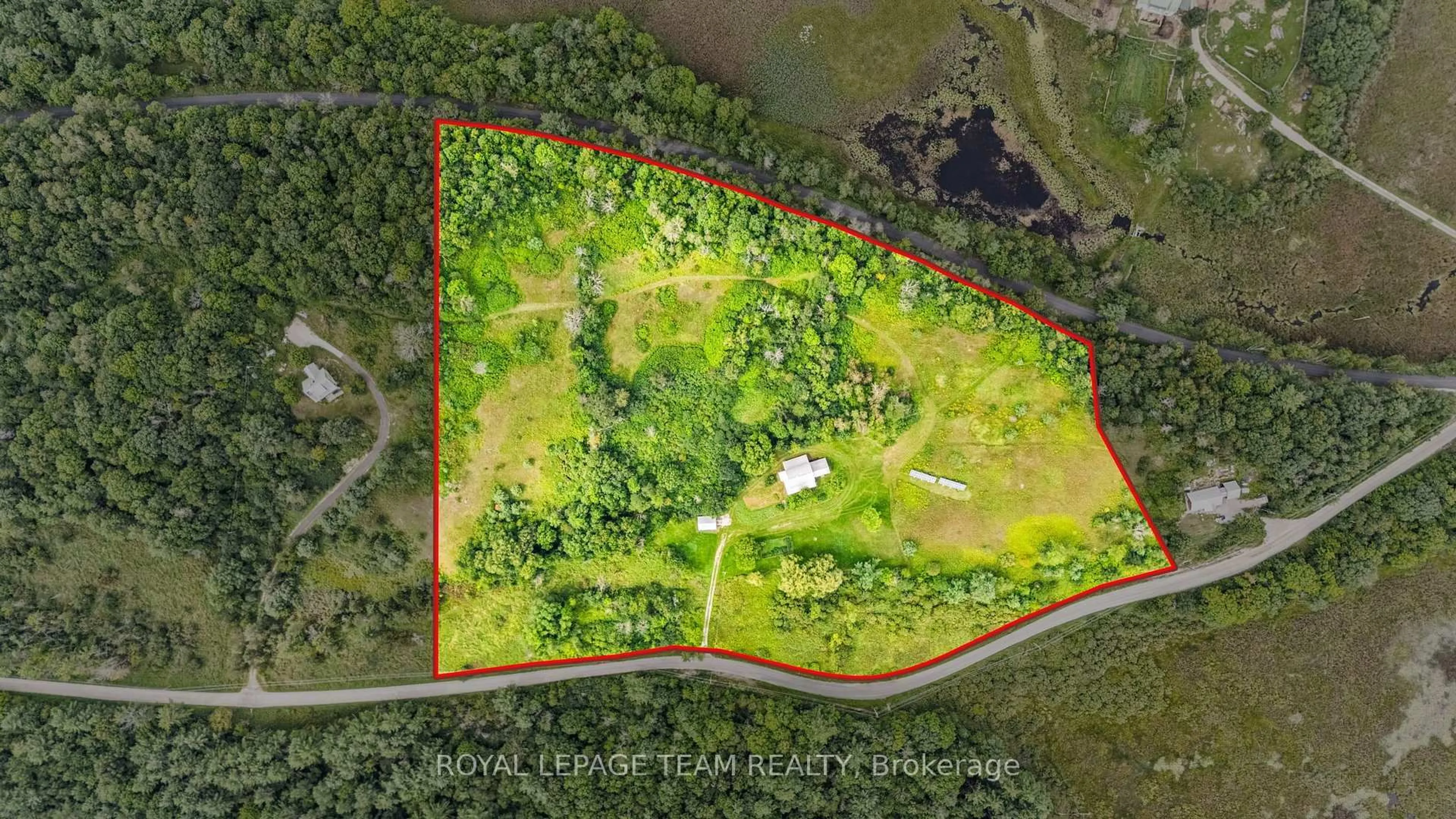 A pic from outside/outdoor area/front of a property/back of a property/a pic from drone, water/lake/river/ocean view for 1776 Old Brooke Rd, Maberly Ontario K0H 2B0