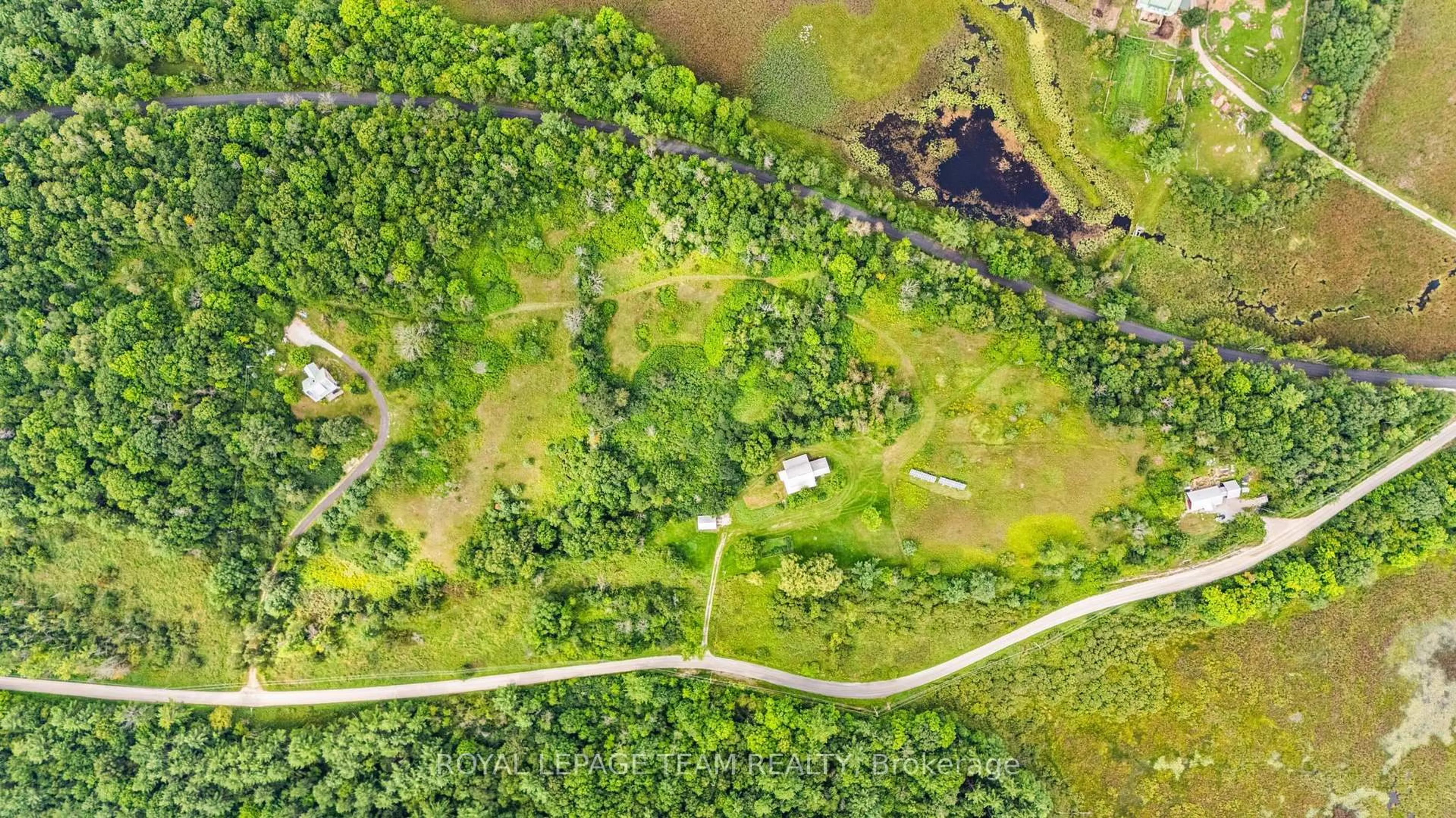 A pic from outside/outdoor area/front of a property/back of a property/a pic from drone, water/lake/river/ocean view for 1776 Old Brooke Rd, Maberly Ontario K0H 2B0