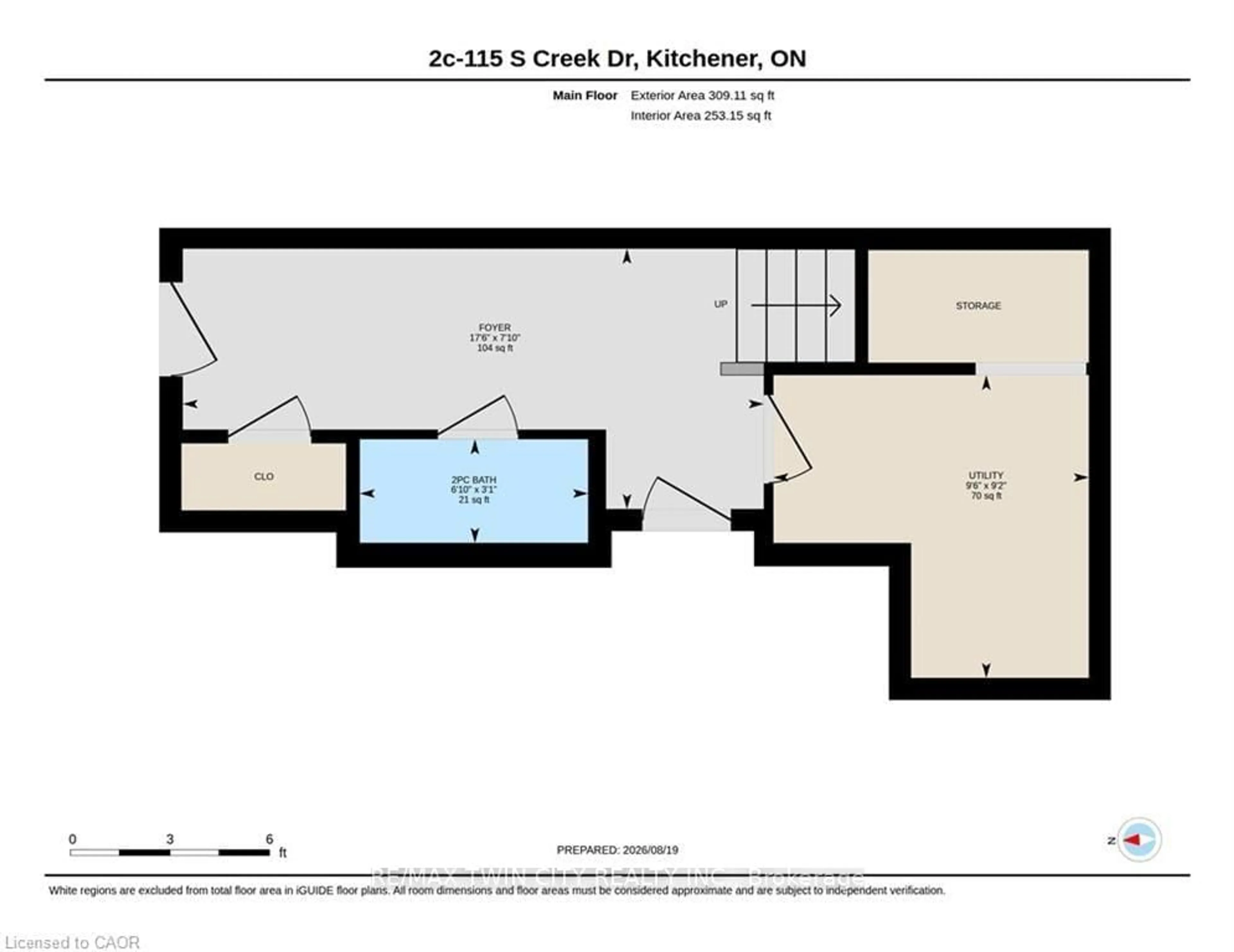 Floor plan for 115 South Creek Dr #2C, Kitchener Ontario N2P 0H2