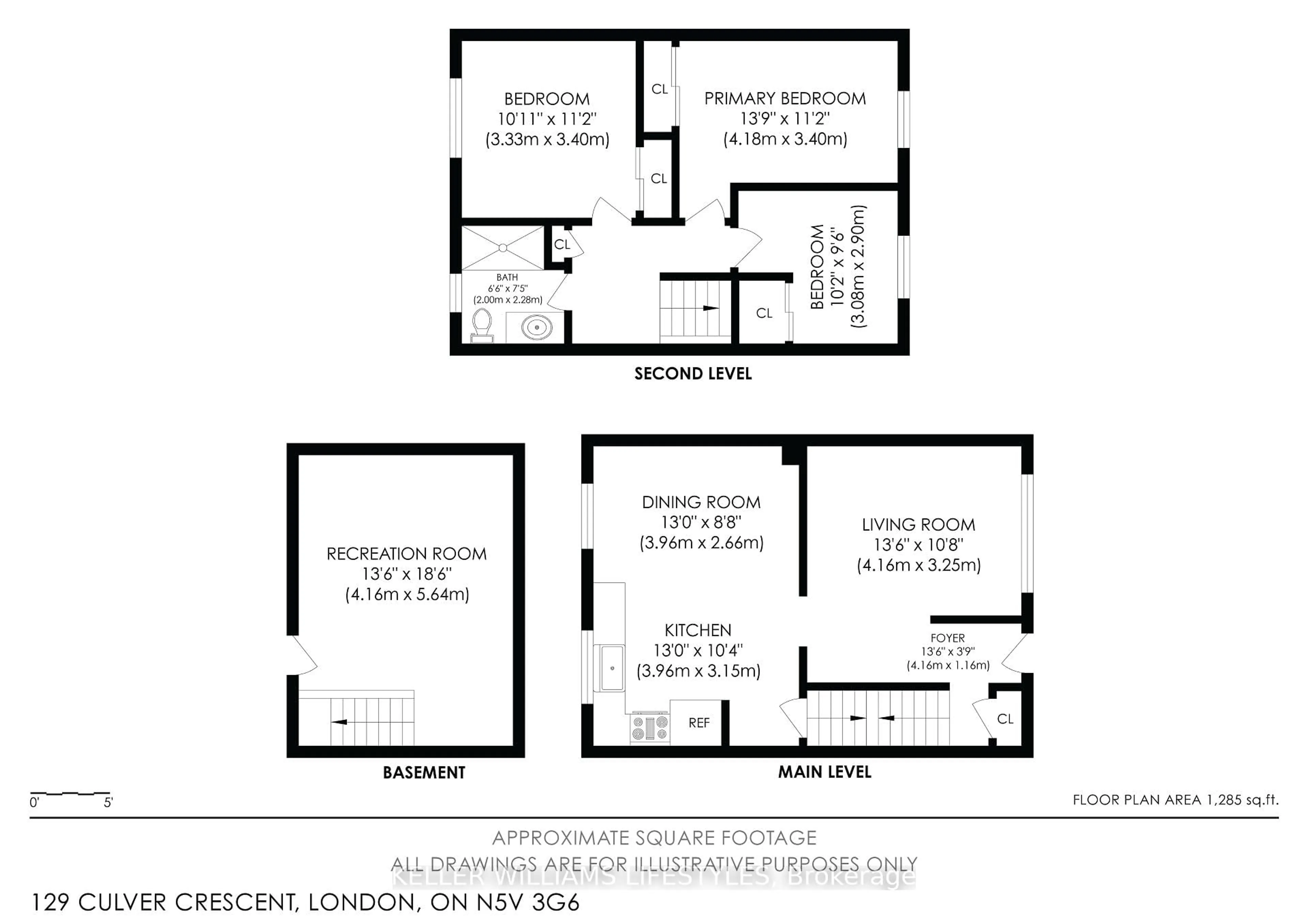 Floor plan for 129 Culver Cres, London East Ontario N5V 3G6