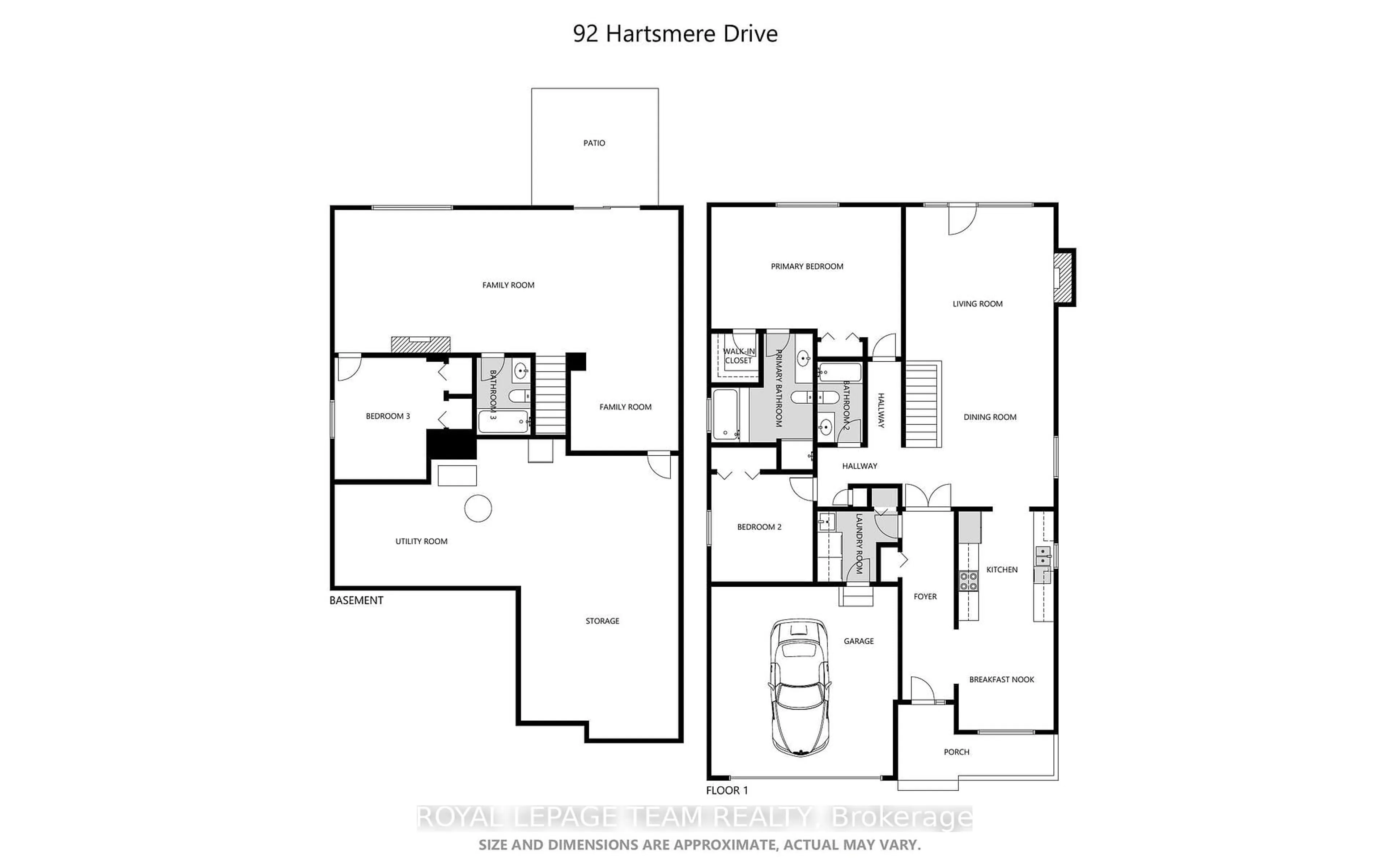 Floor plan for 92 Hartsmere Dr, Ottawa Ontario K2S 2B7