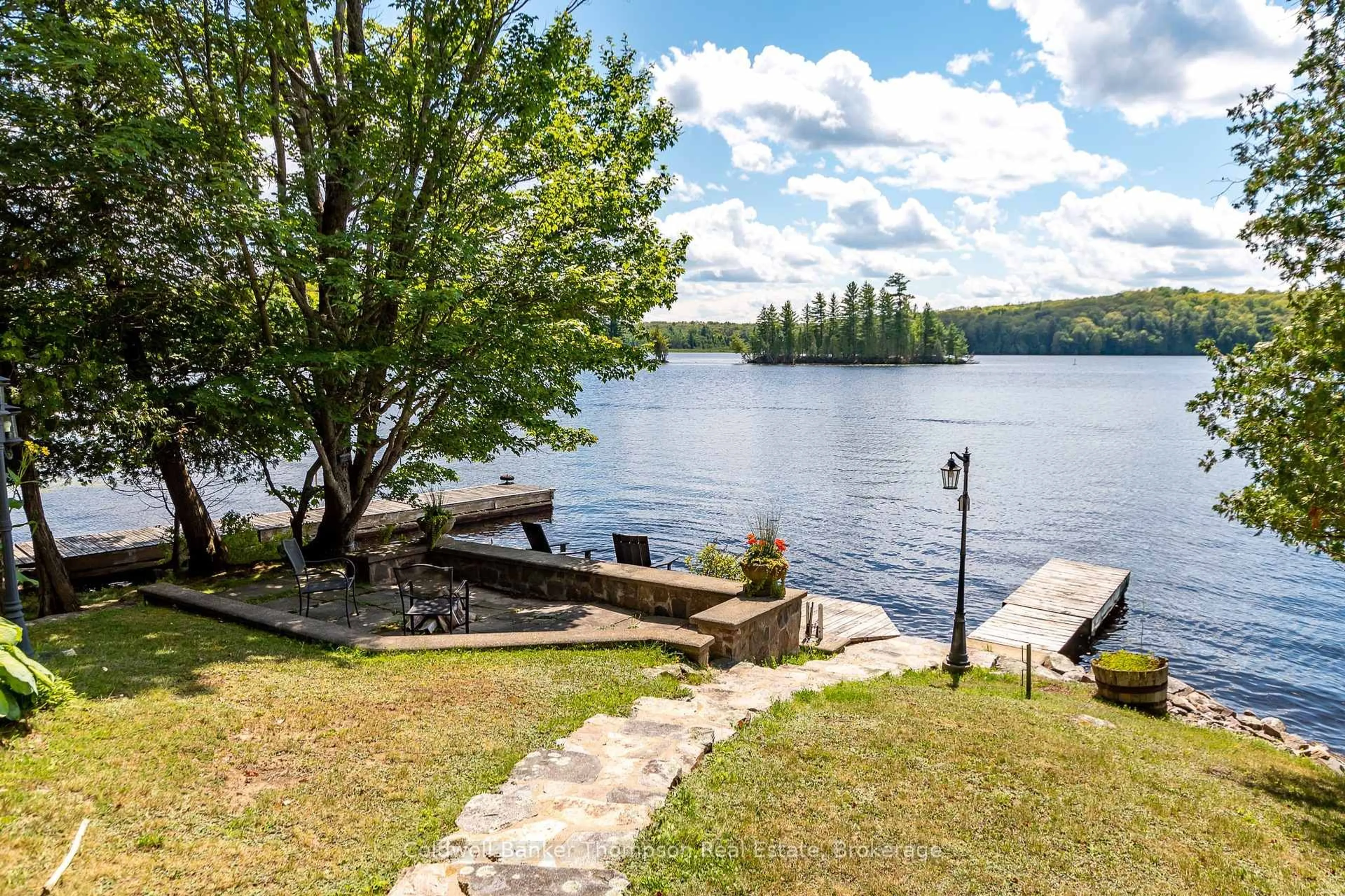 Patio, water/lake/river/ocean view for 286 Holden Rd, Magnetawan Ontario P0A 1C0