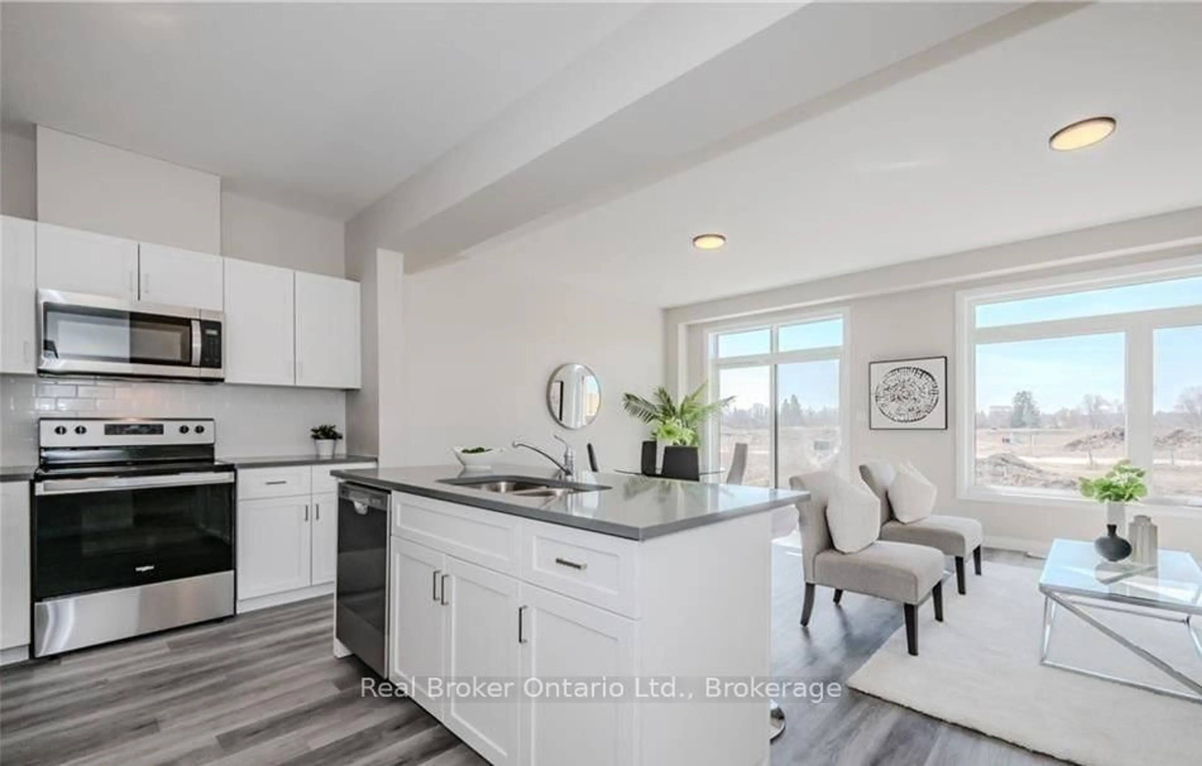Open concept kitchen, ceramic/tile floor for 66 Ayr Meadows Cres, North Dumfries Ontario N0B 1E0