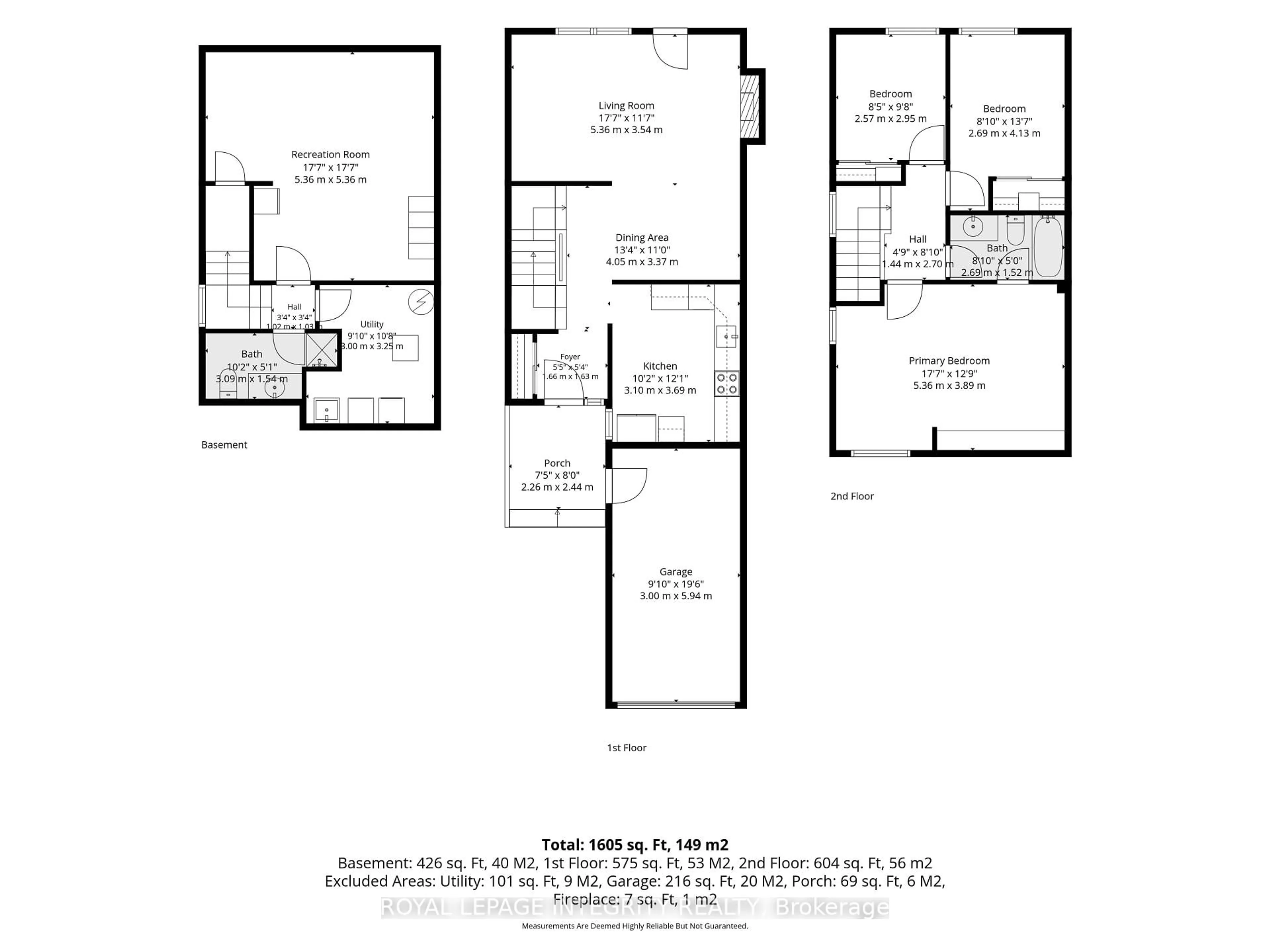 Floor plan for 1723 Lafrance Dr, Orleans Ontario K1E 2H1