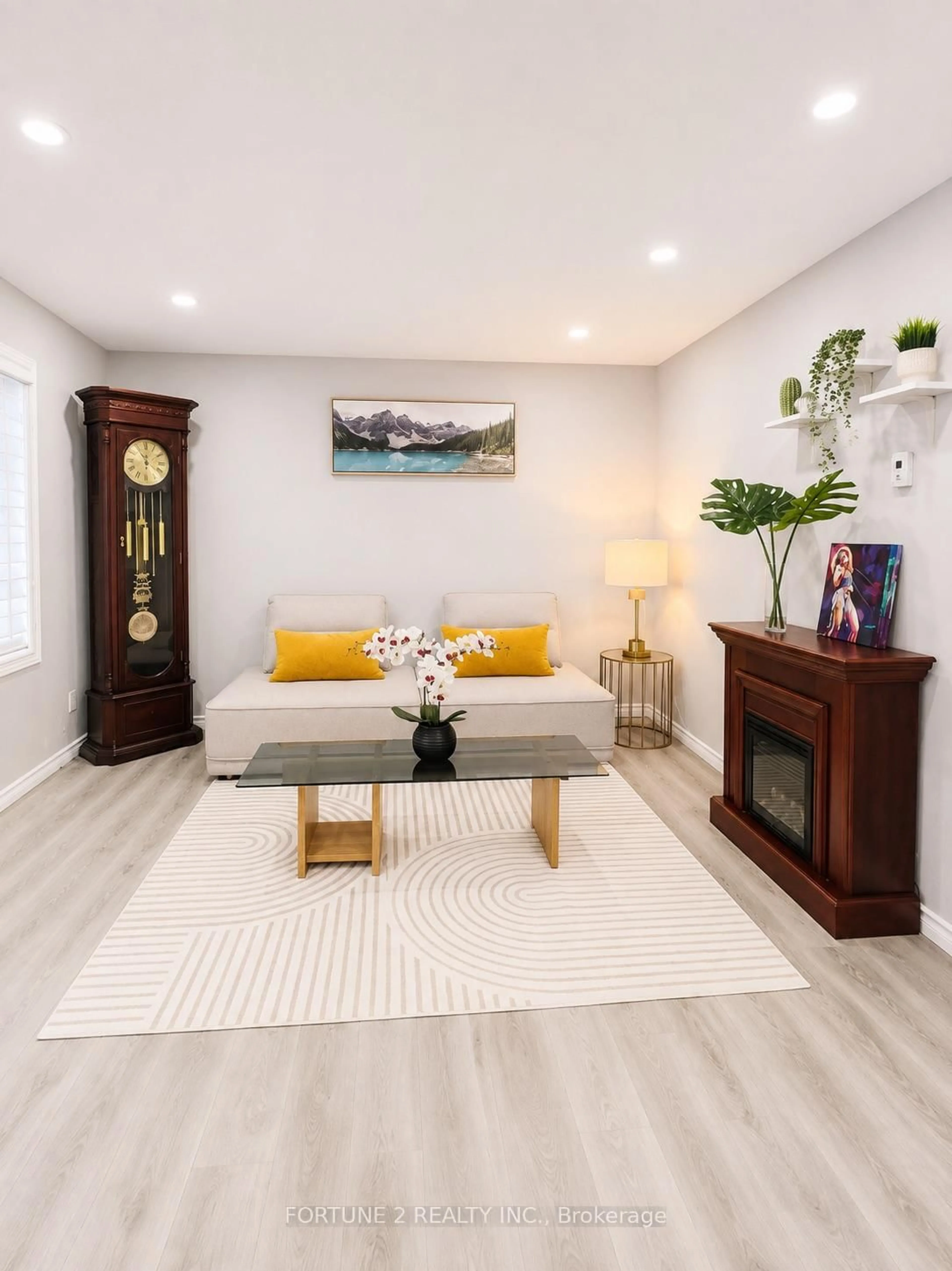 Living room with furniture, wood/laminate floor for 21 Roberts Cres, Kitchener Ontario N2E 1A6
