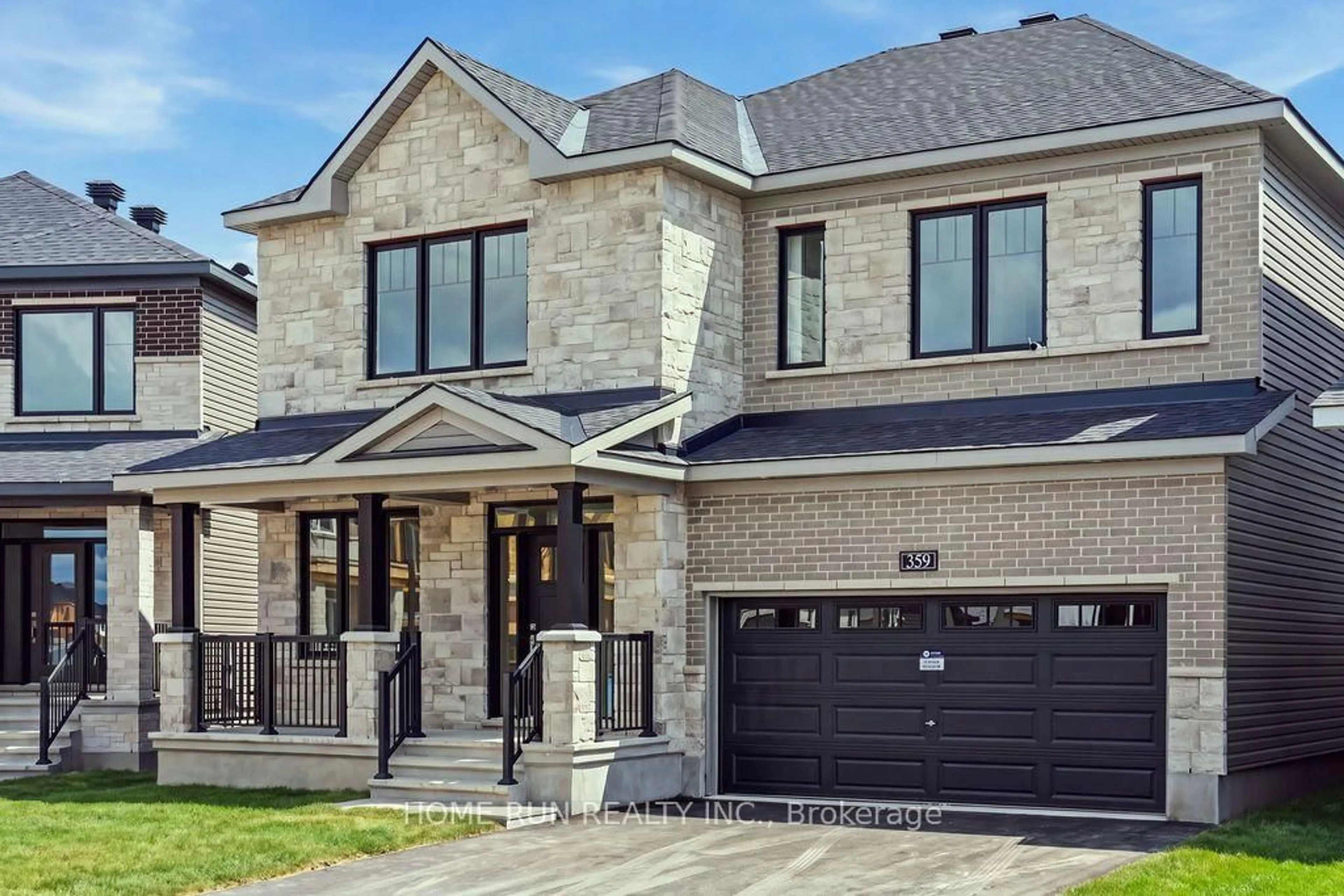 Home with brick exterior material, street for 359 Vibert Douglas Dr, Kanata Ontario K2W 0M4
