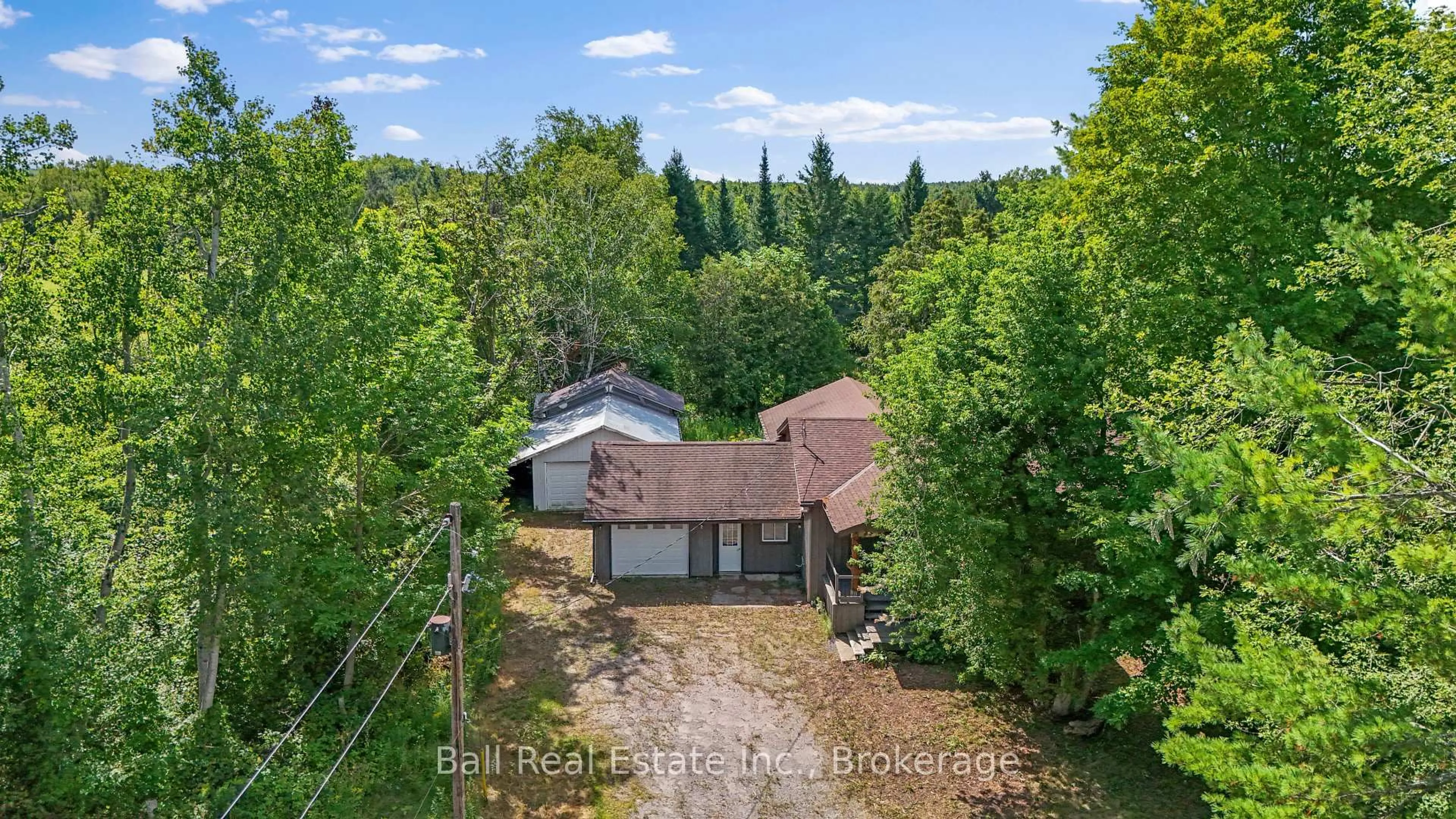 A pic from outside/outdoor area/front of a property/back of a property/a pic from drone, forest/trees view for 2101 County Rd 6 Rd, Douro-Dummer Ontario K0L 2H0