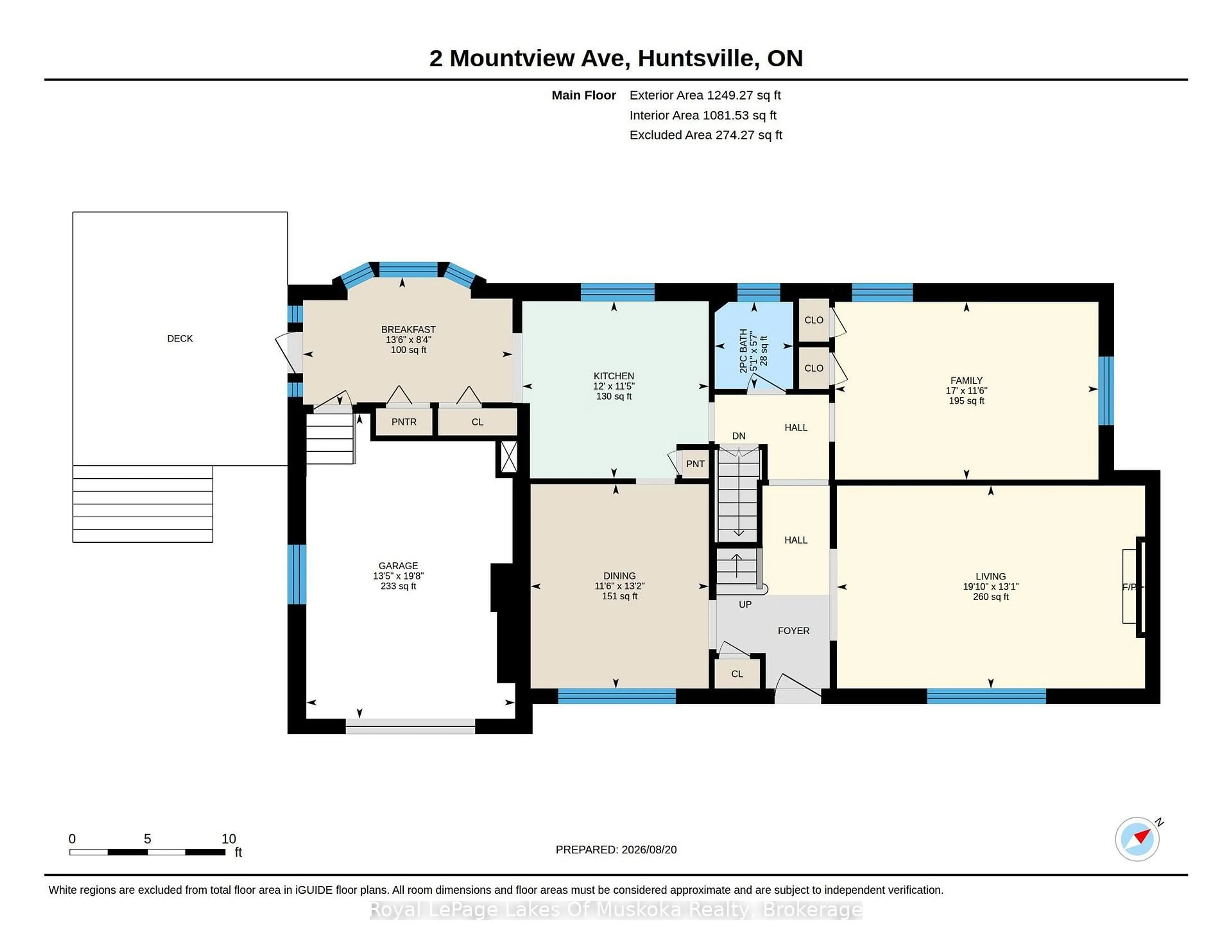 Floor plan for 2 Mountview Ave, Huntsville Ontario P1H 1G8