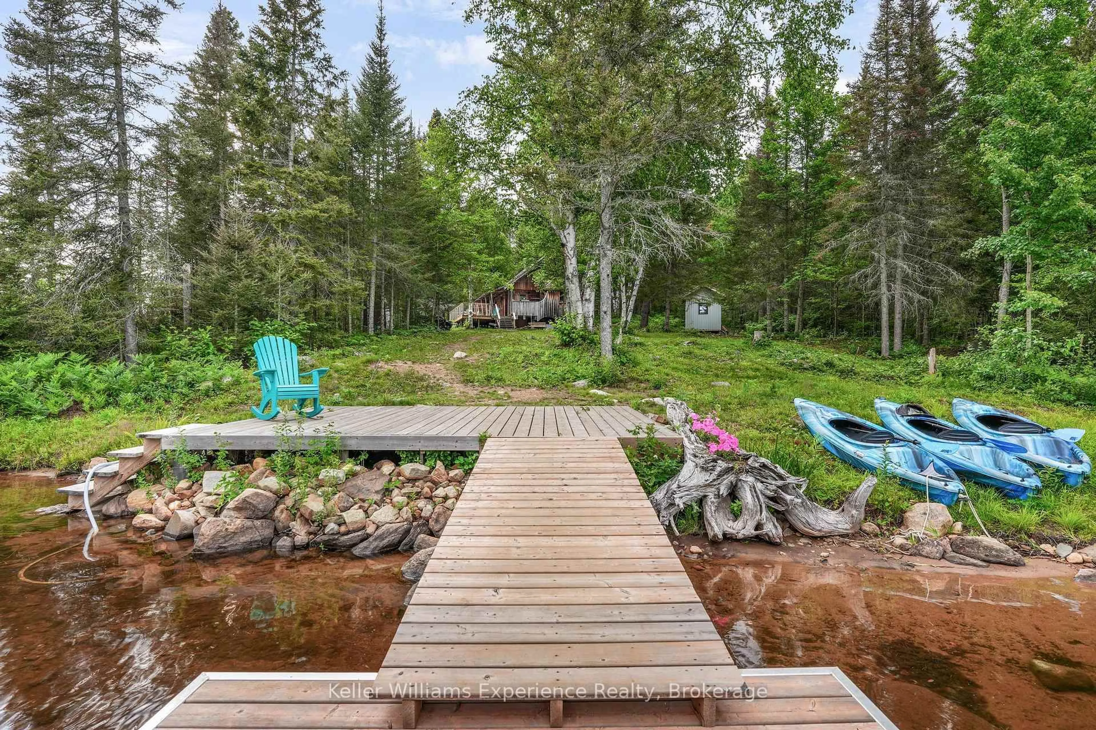 Patio, forest/trees view for 9000 Galeairy Lake, South Algonquin Ontario K0J 2M0