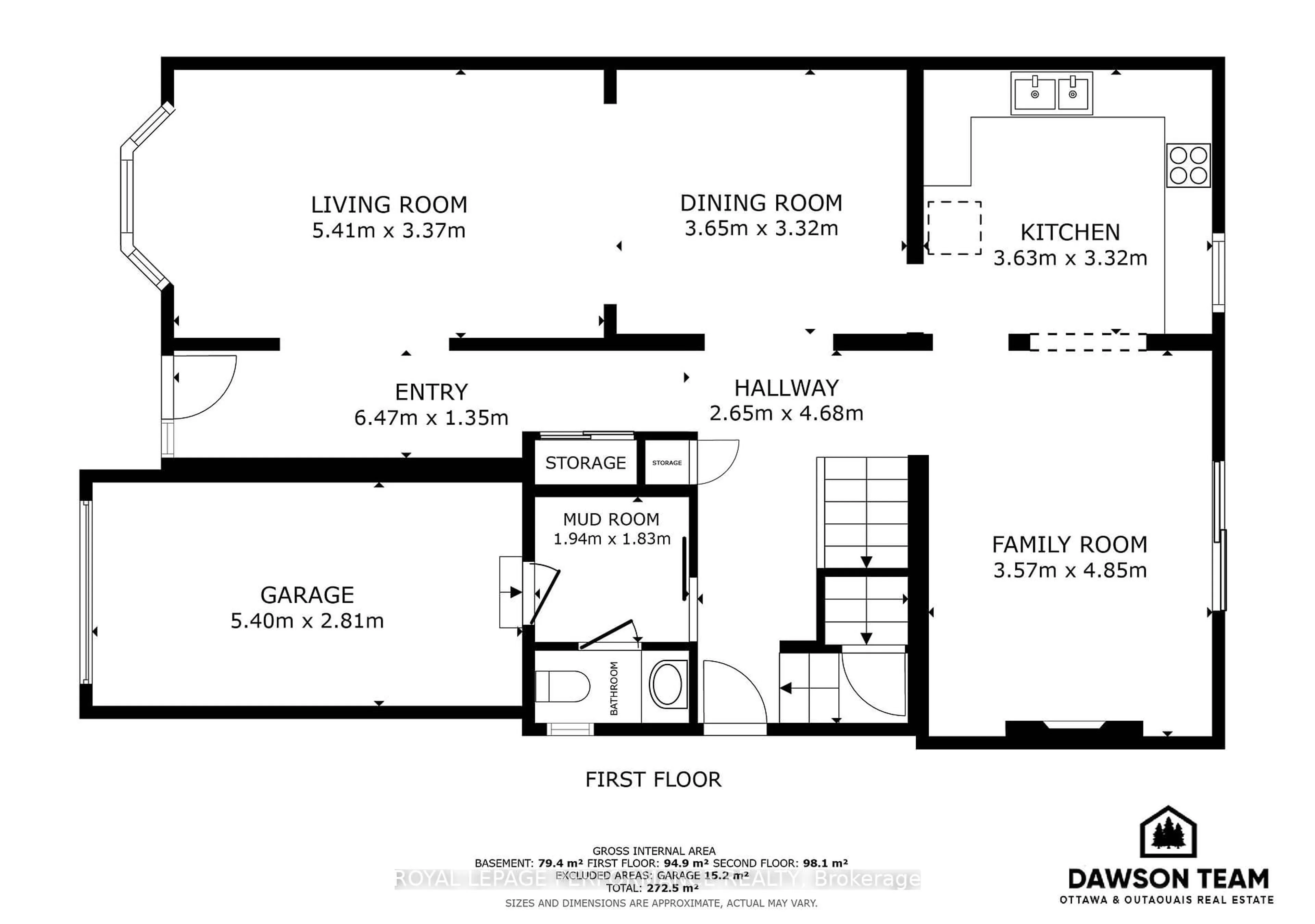 Floor plan for 57 Paula Cres, Ottawa Ontario K2H 8Y8