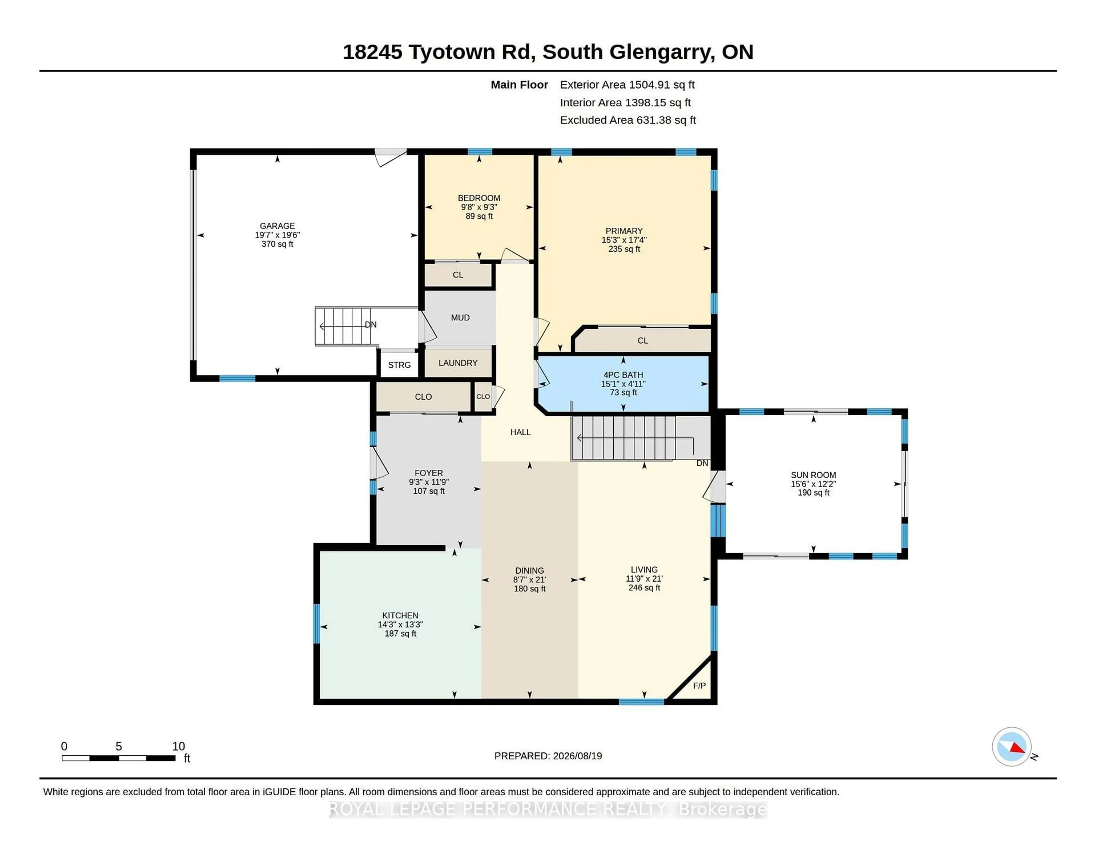 Floor plan for 18245 Tyotown Rd, South Glengarry Ontario K6H 7S7