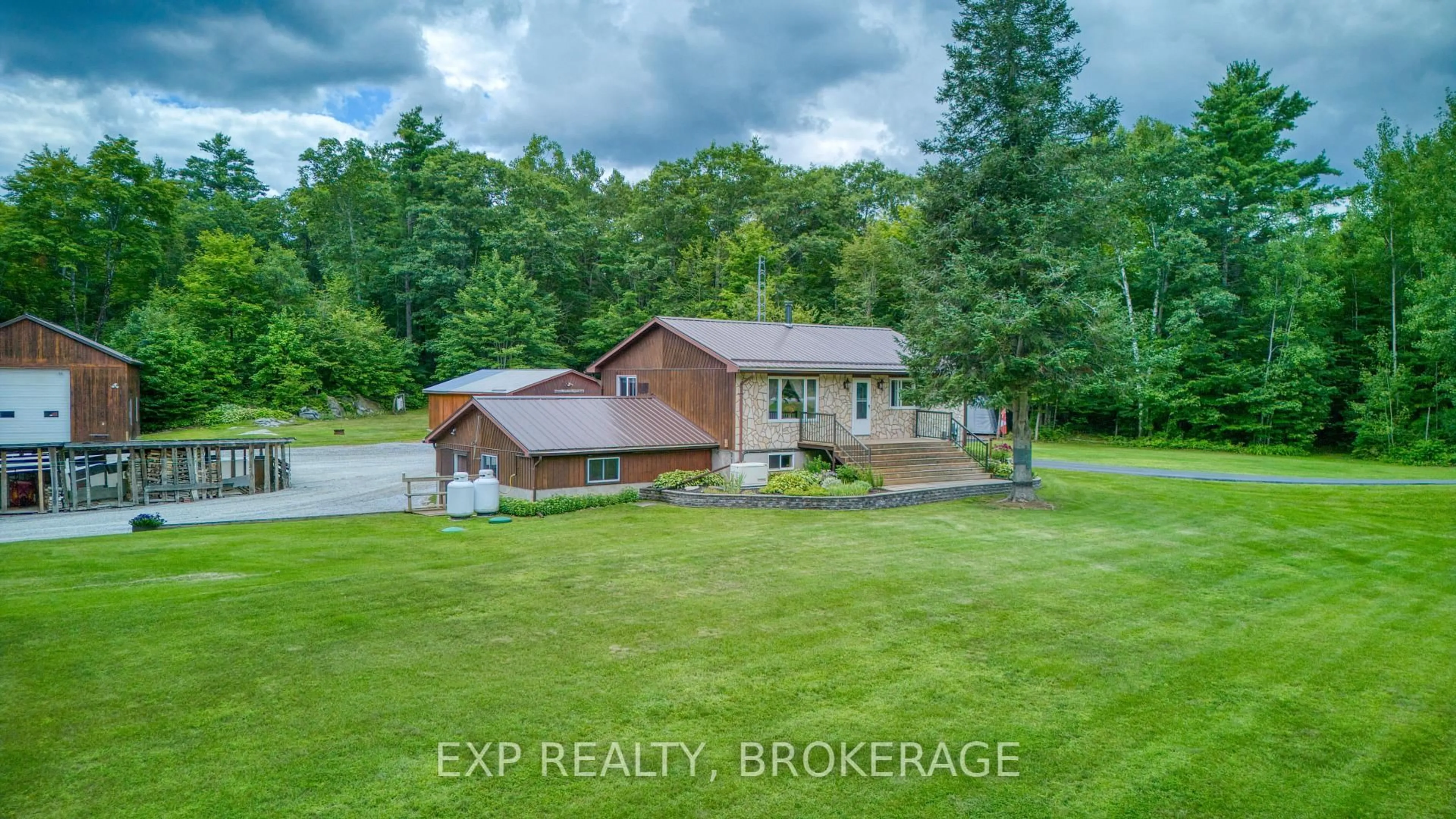 A pic from outside/outdoor area/front of a property/back of a property/a pic from drone, water/lake/river/ocean view for 2677 Ardoch Rd, Clarendon Station Ontario K0H 1J0