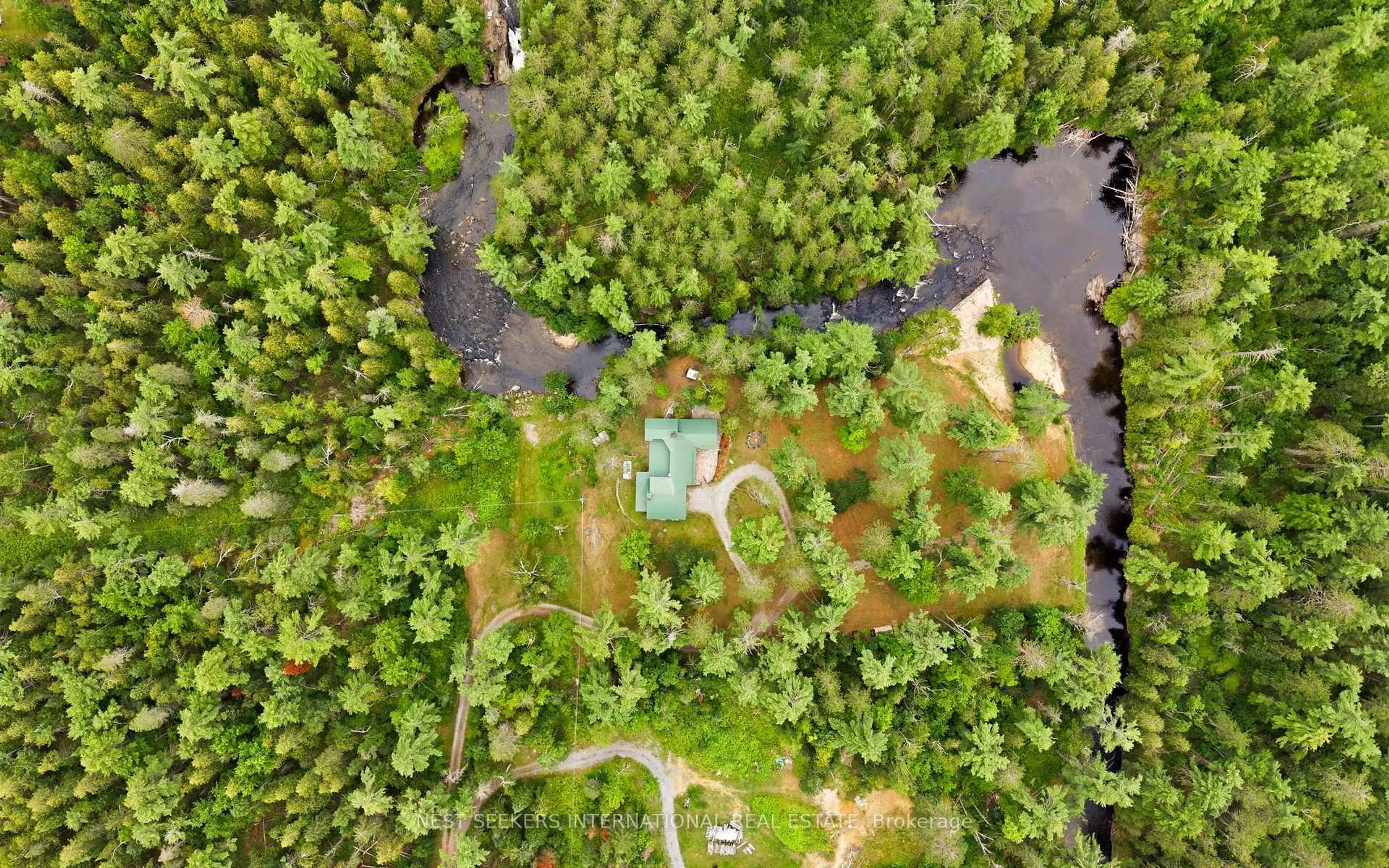 A pic from outside/outdoor area/front of a property/back of a property/a pic from drone, forest/trees view for 7953 Highway 28, North Kawartha Ontario K0L 3E0