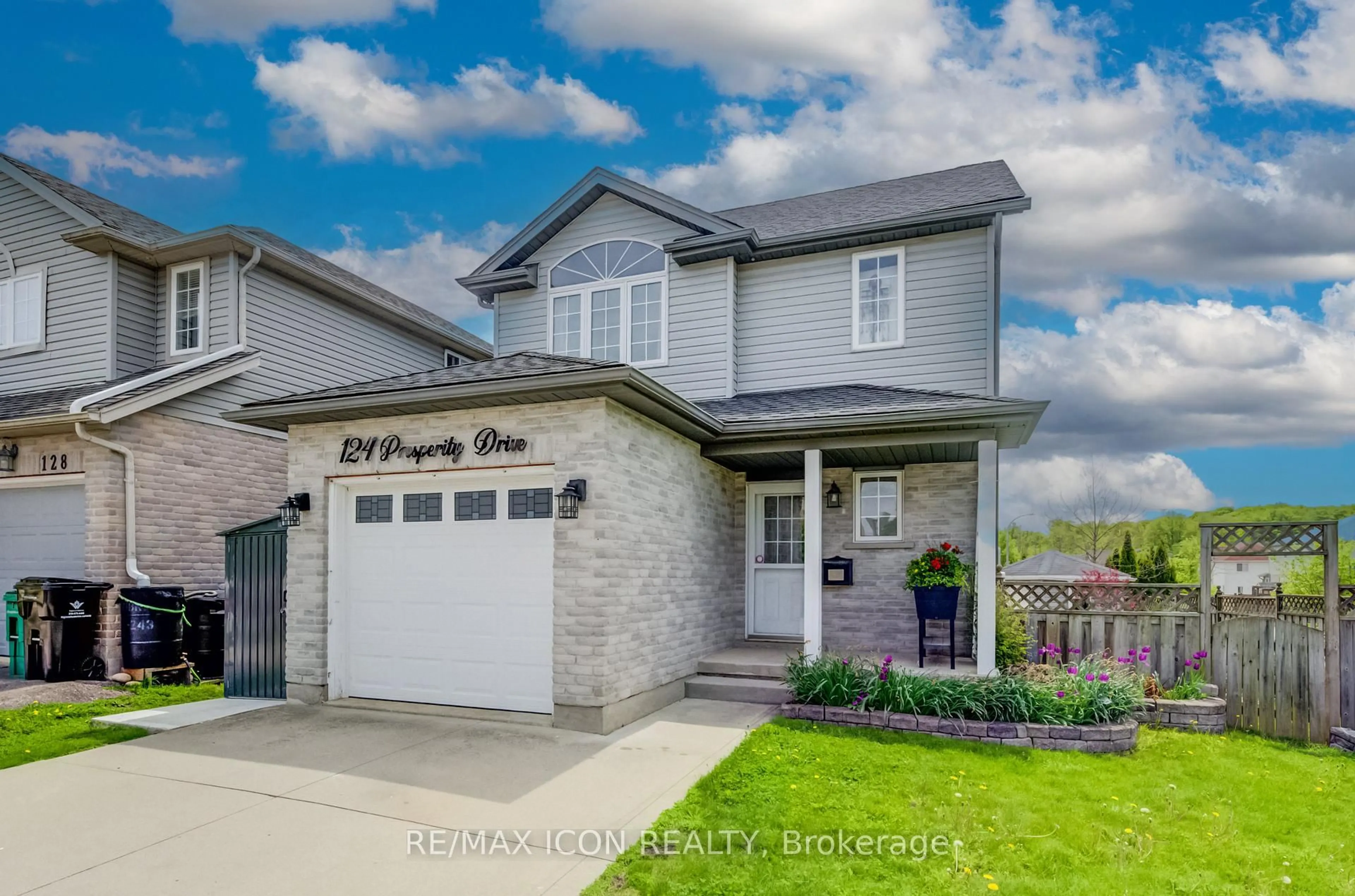 Home with brick exterior material, street for 124 Prosperity Dr, Kitchener Ontario N2E 4E8