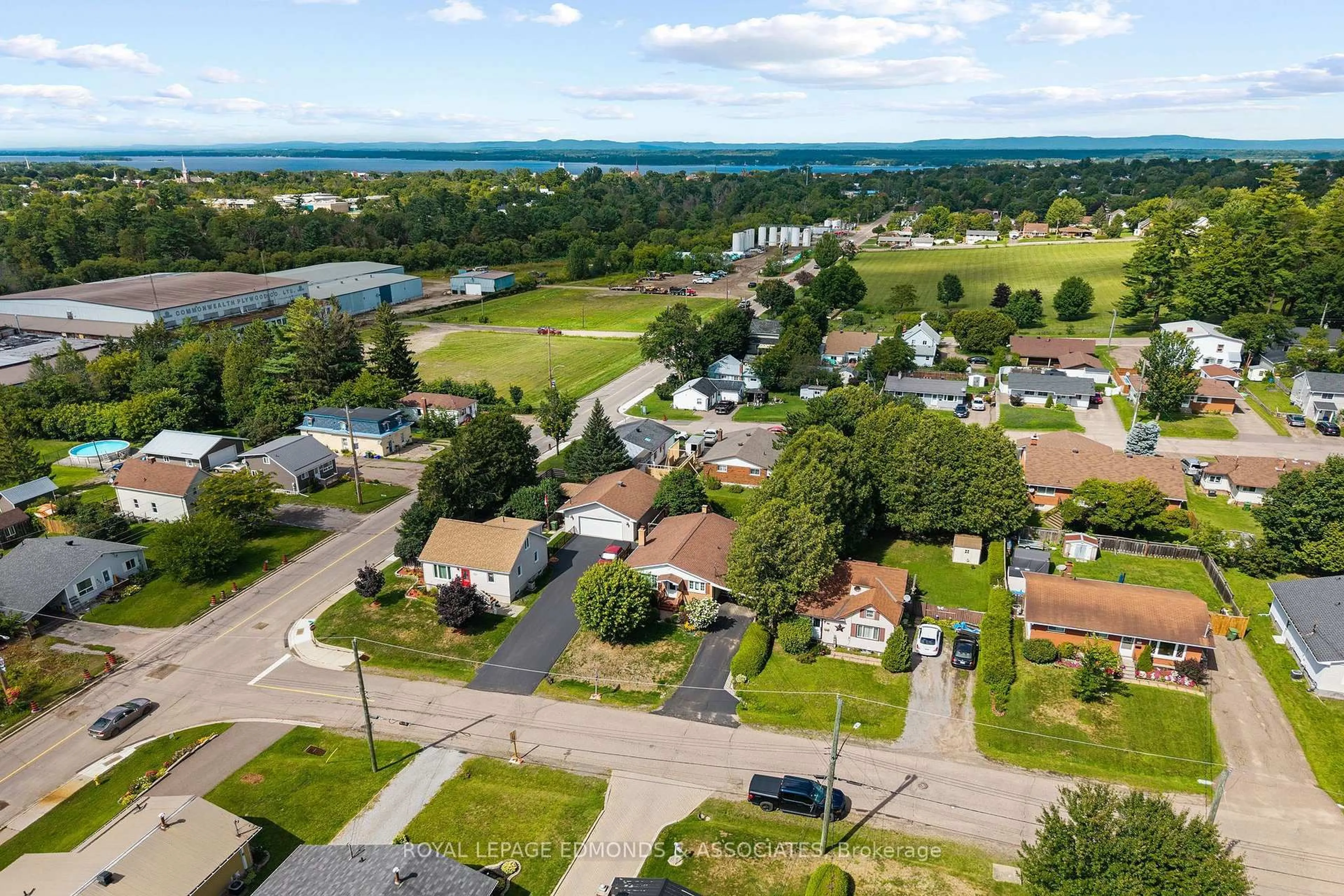 A pic from outside/outdoor area/front of a property/back of a property/a pic from drone, water/lake/river/ocean view for 105 Ellis Ave, Pembroke Ontario K8A 2H7