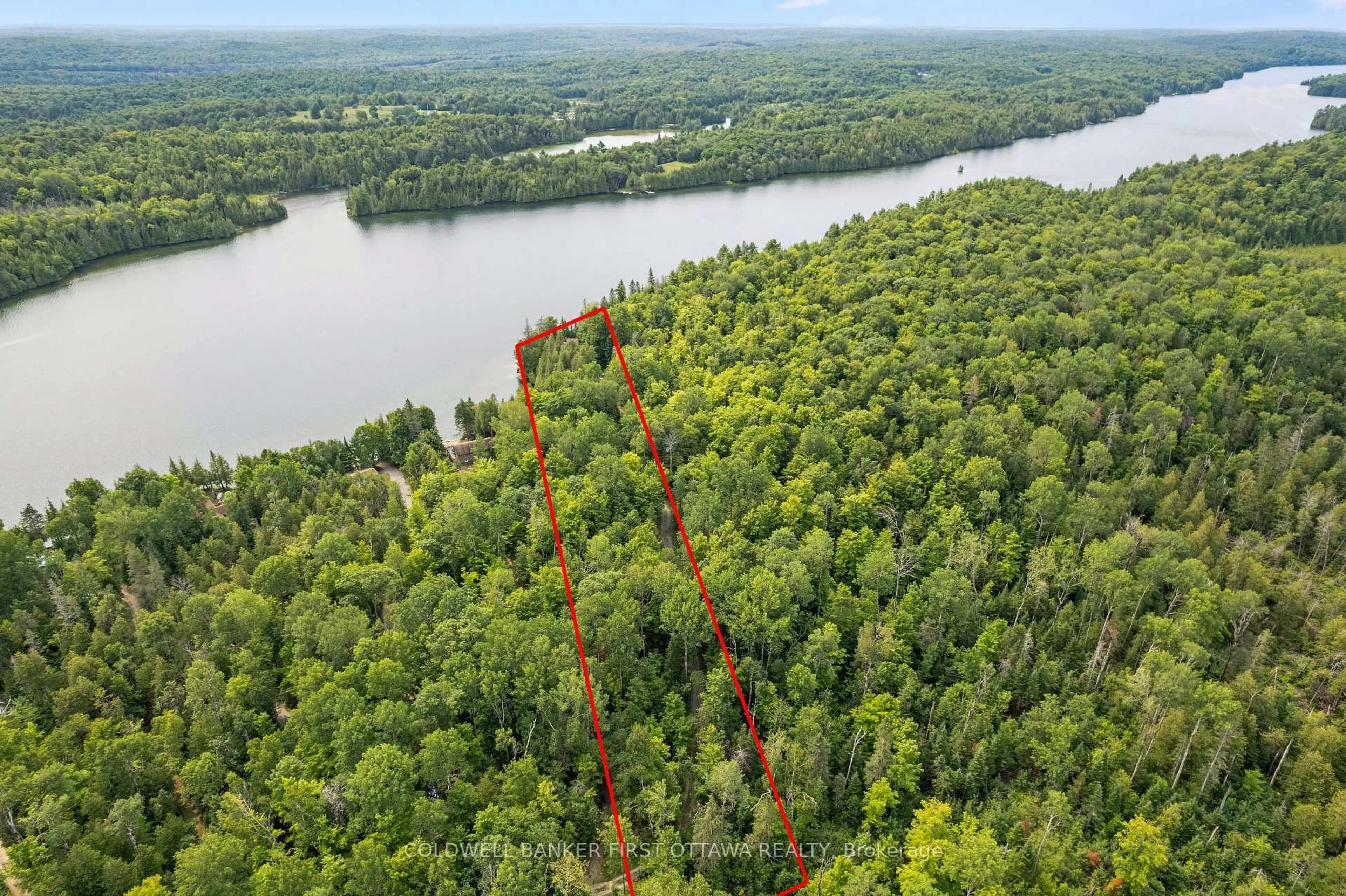 A pic from outside/outdoor area/front of a property/back of a property/a pic from drone, water/lake/river/ocean view for 1271 Parsons Lane, Ompah Ontario K0H 2J0