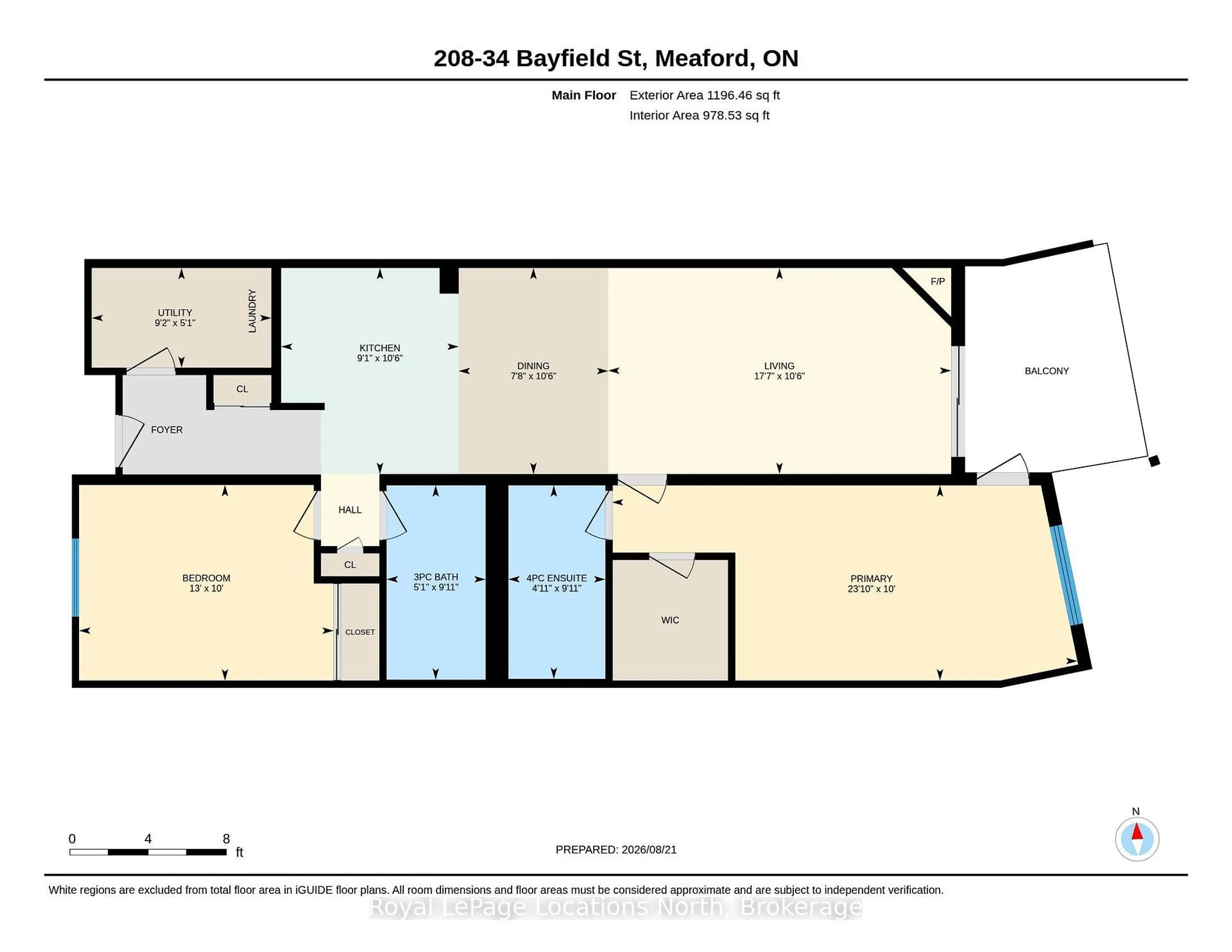 Floor plan for 34 Bayfield St #208, Meaford Ontario N4L 1Y2