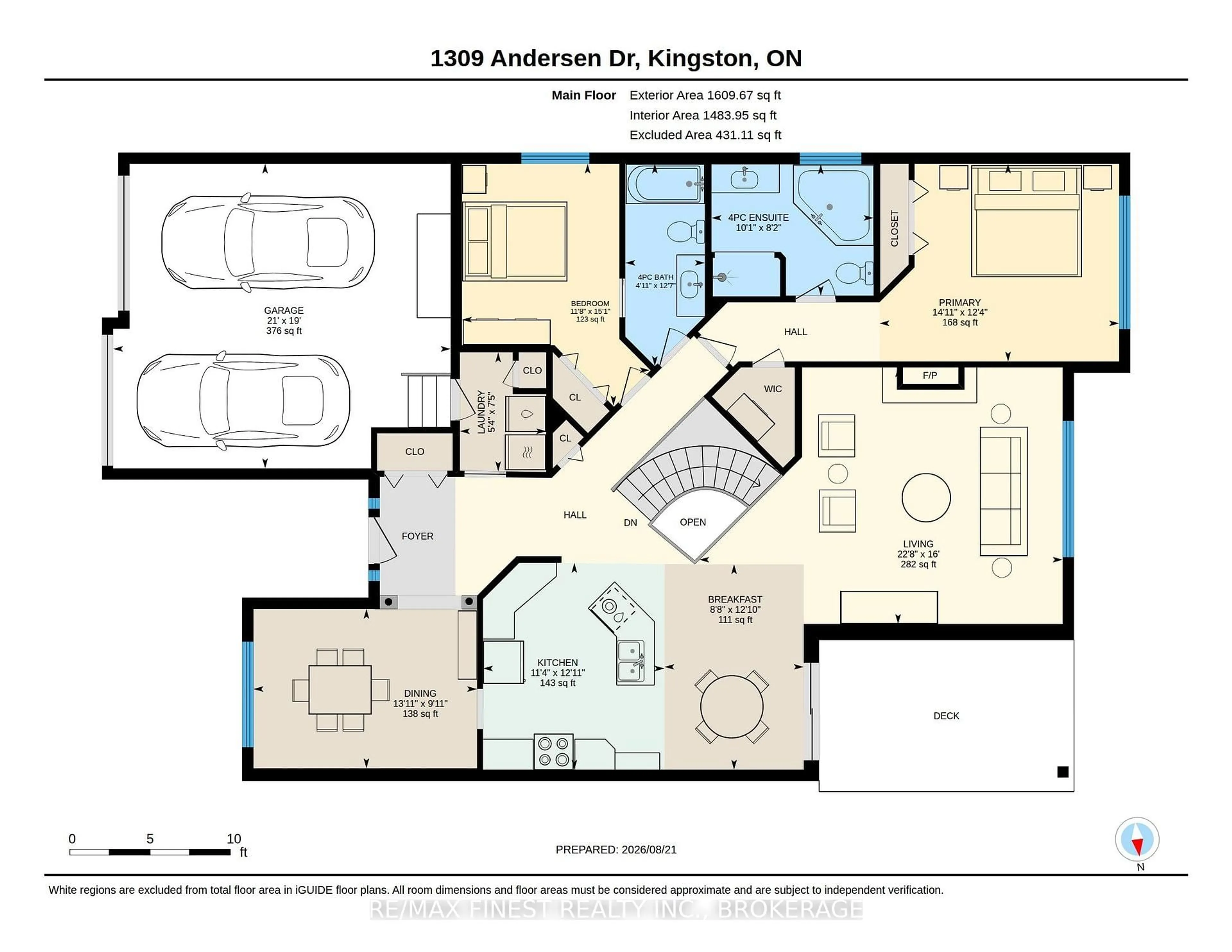 Floor plan for 1309 Andersen Dr, Kingston Ontario K7P 0C6