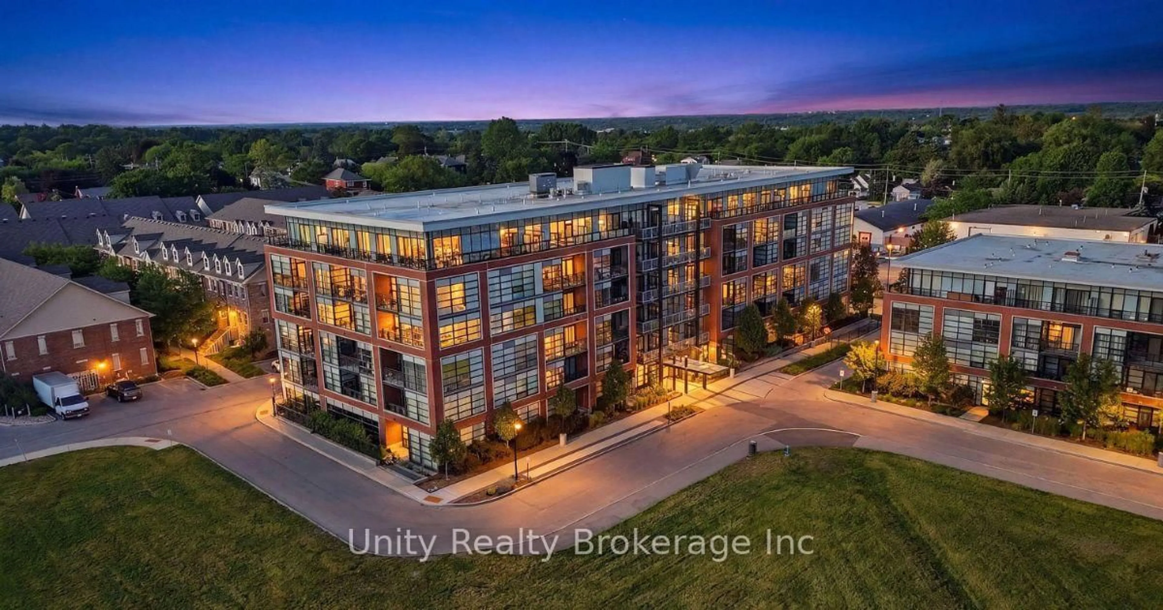 A pic from outside/outdoor area/front of a property/back of a property/a pic from drone, city buildings view from balcony for 15 Prince Albert Blvd #312, Kitchener Ontario N2H 0C2