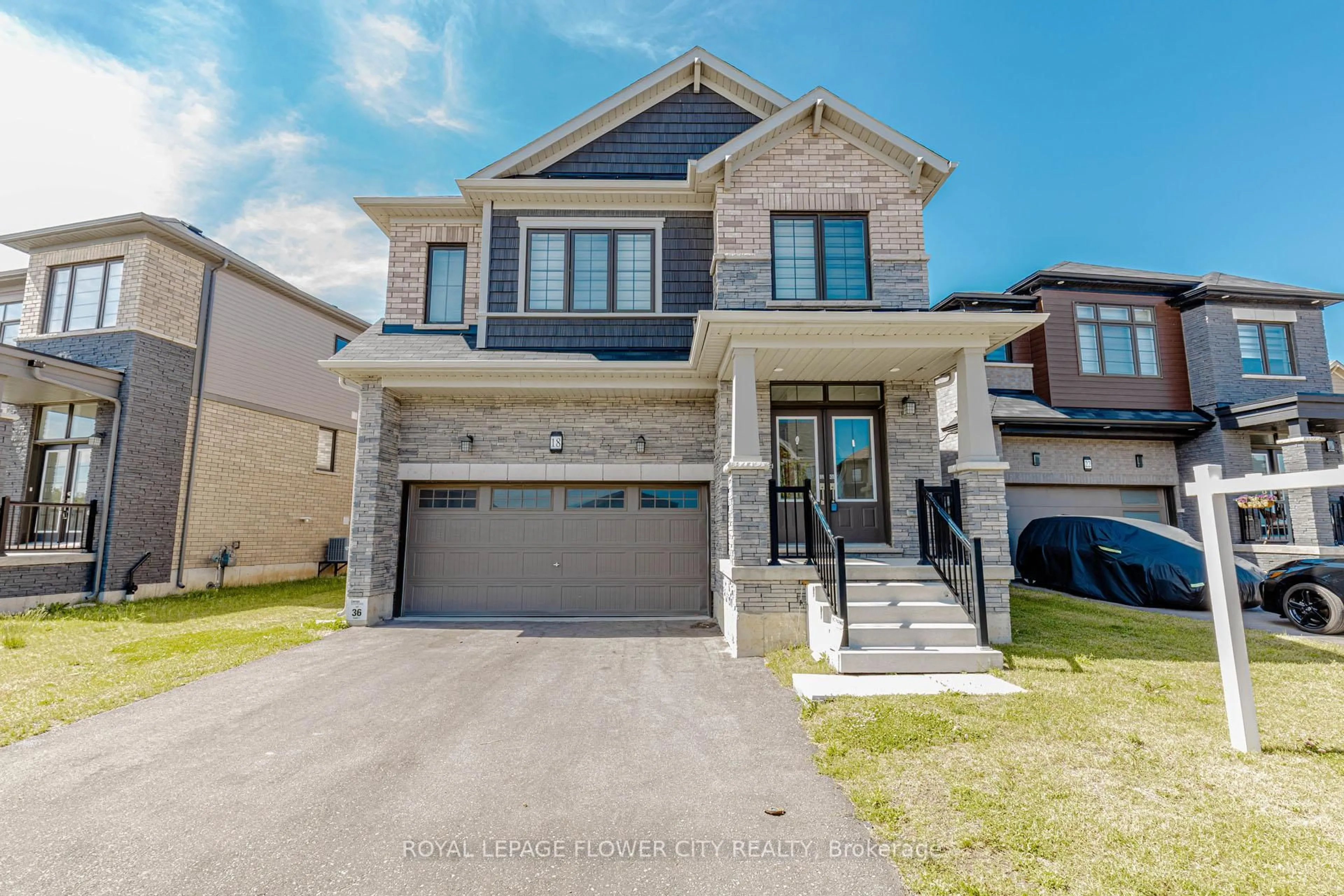 Home with brick exterior material, street for 18 Santo Crt, Woolwich Ontario N0B 1M0