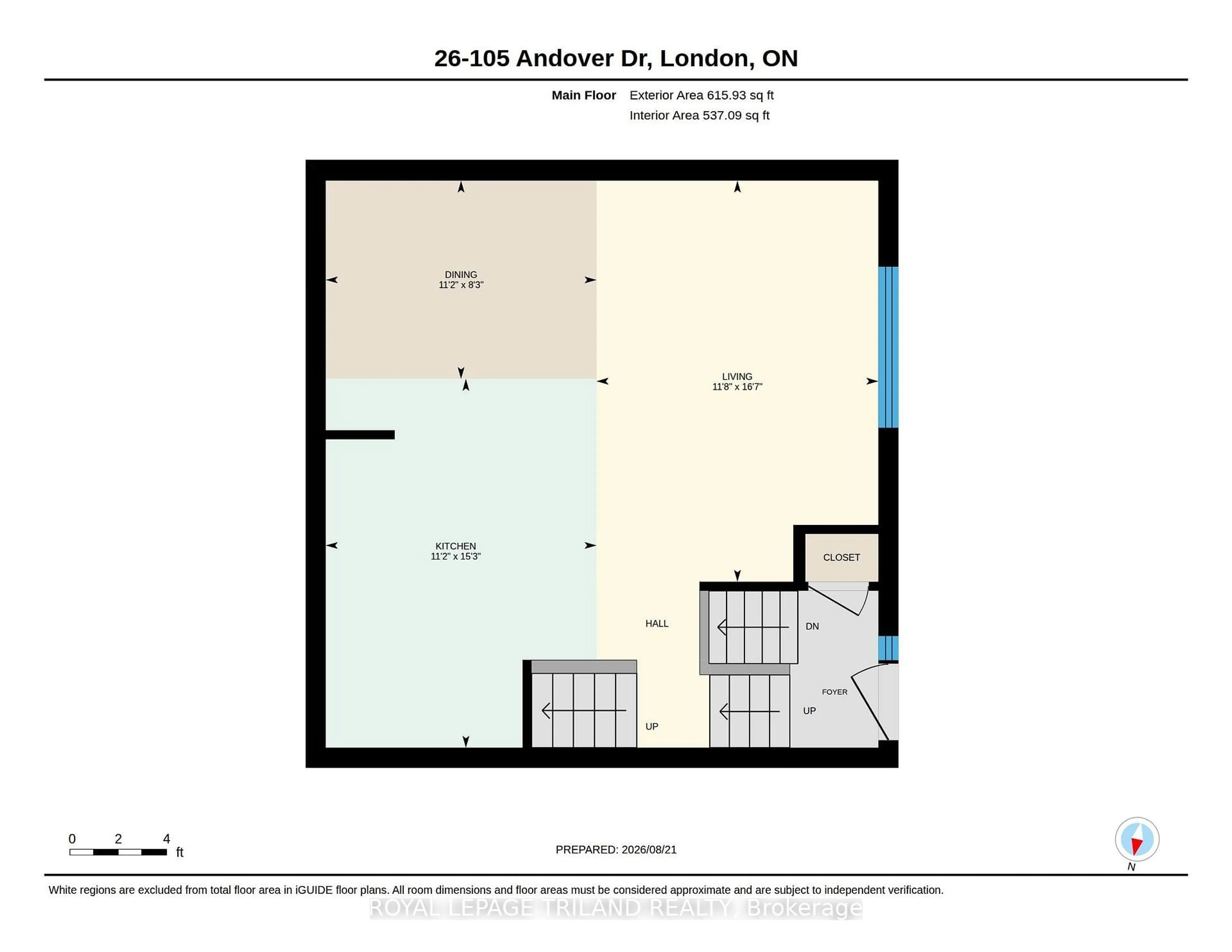 Floor plan for 105 Andover Dr #26, London South Ontario N6J 4B1