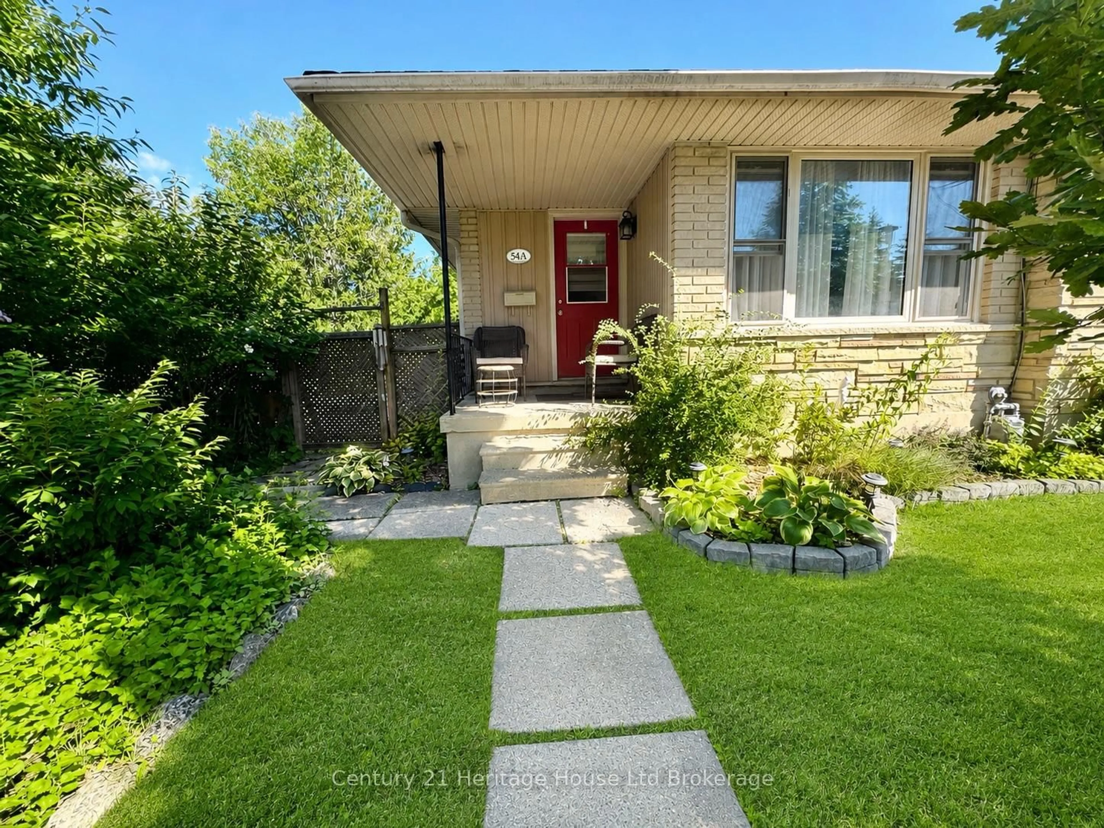 A pic from outside/outdoor area/front of a property/back of a property/a pic from drone, street for 54 Frontenac Rd #A, London South Ontario N5Z 3Y6