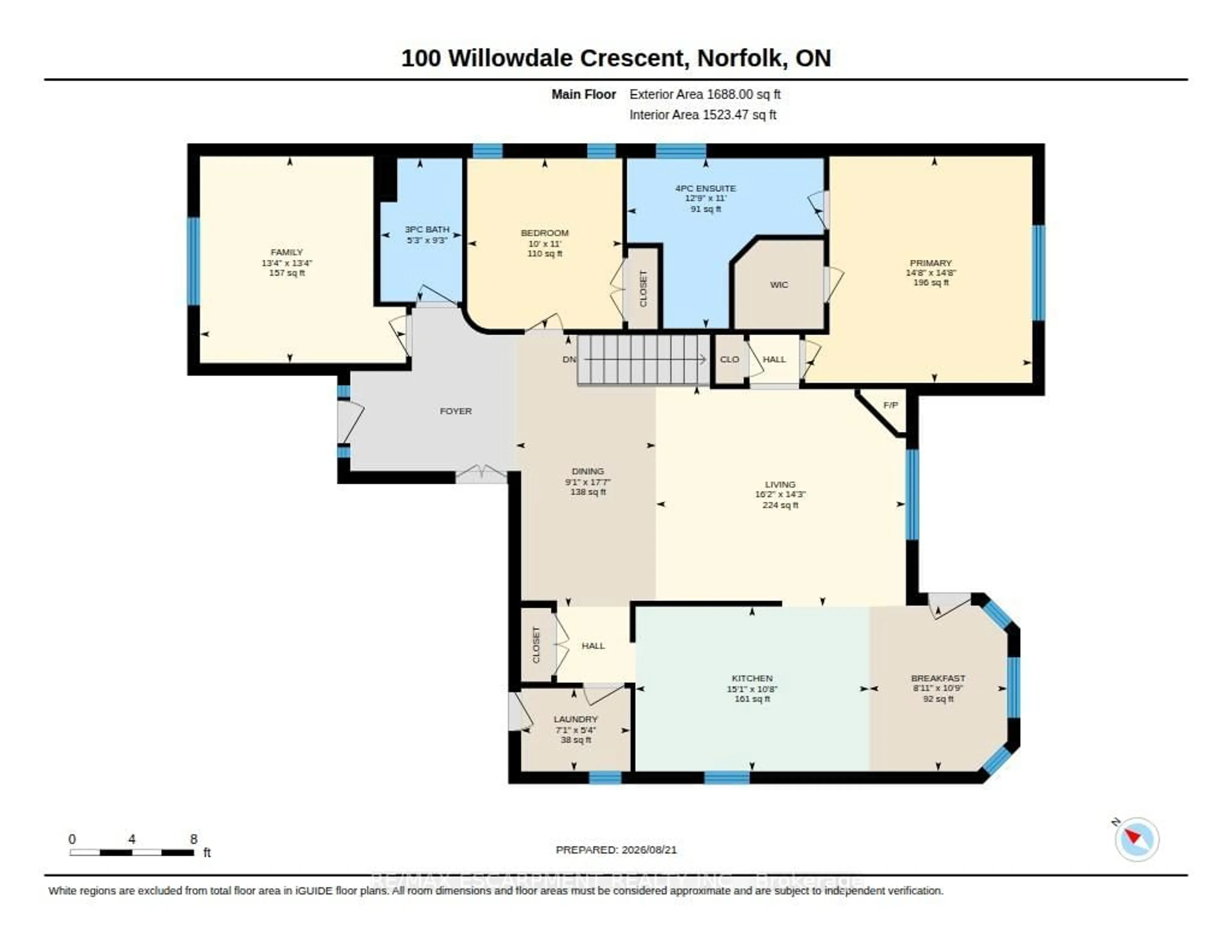 Floor plan for 100 Willowdale Cres, Norfolk Ontario N0A 1N5
