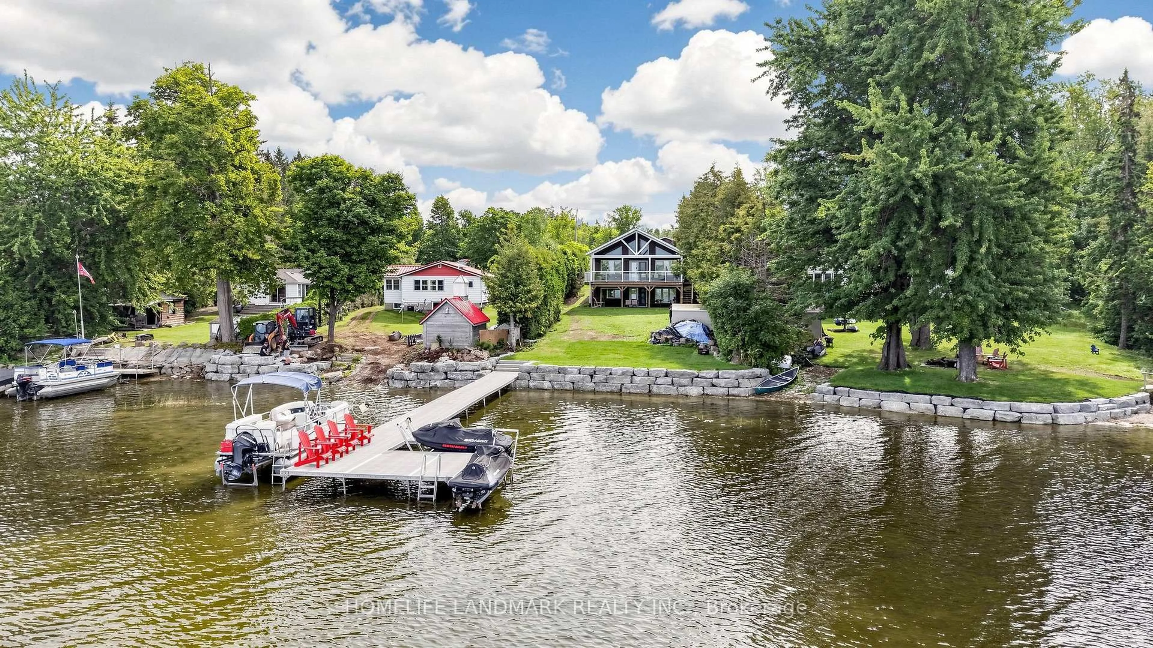 A pic from outside/outdoor area/front of a property/back of a property/a pic from drone, water/lake/river/ocean view for 111 Campbell Beach Rd, Kawartha Lakes Ontario L0K 1B0