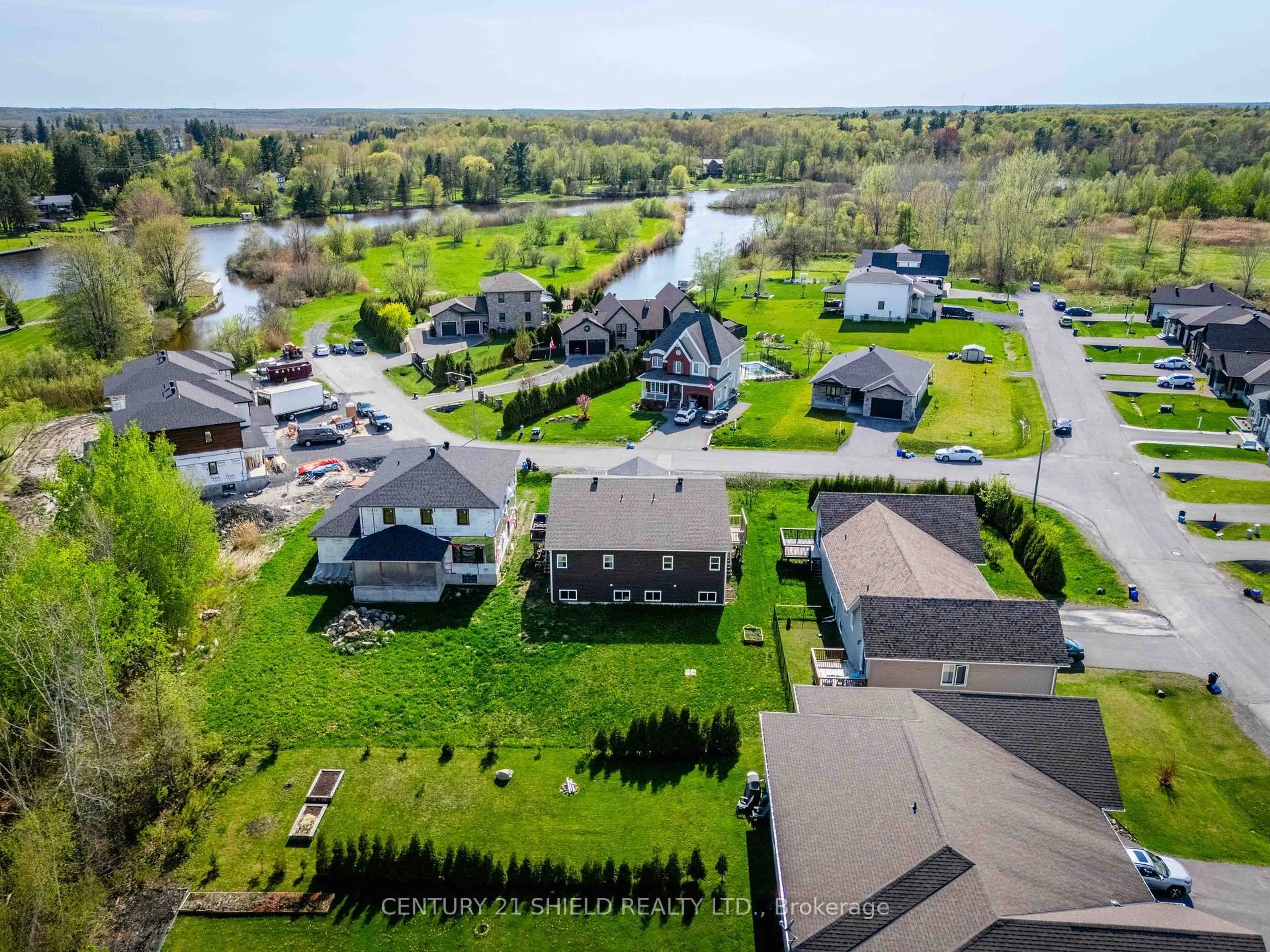 A pic from outside/outdoor area/front of a property/back of a property/a pic from drone, water/lake/river/ocean view for 6371 Monument Way, South Glengarry Ontario K0C 2C0