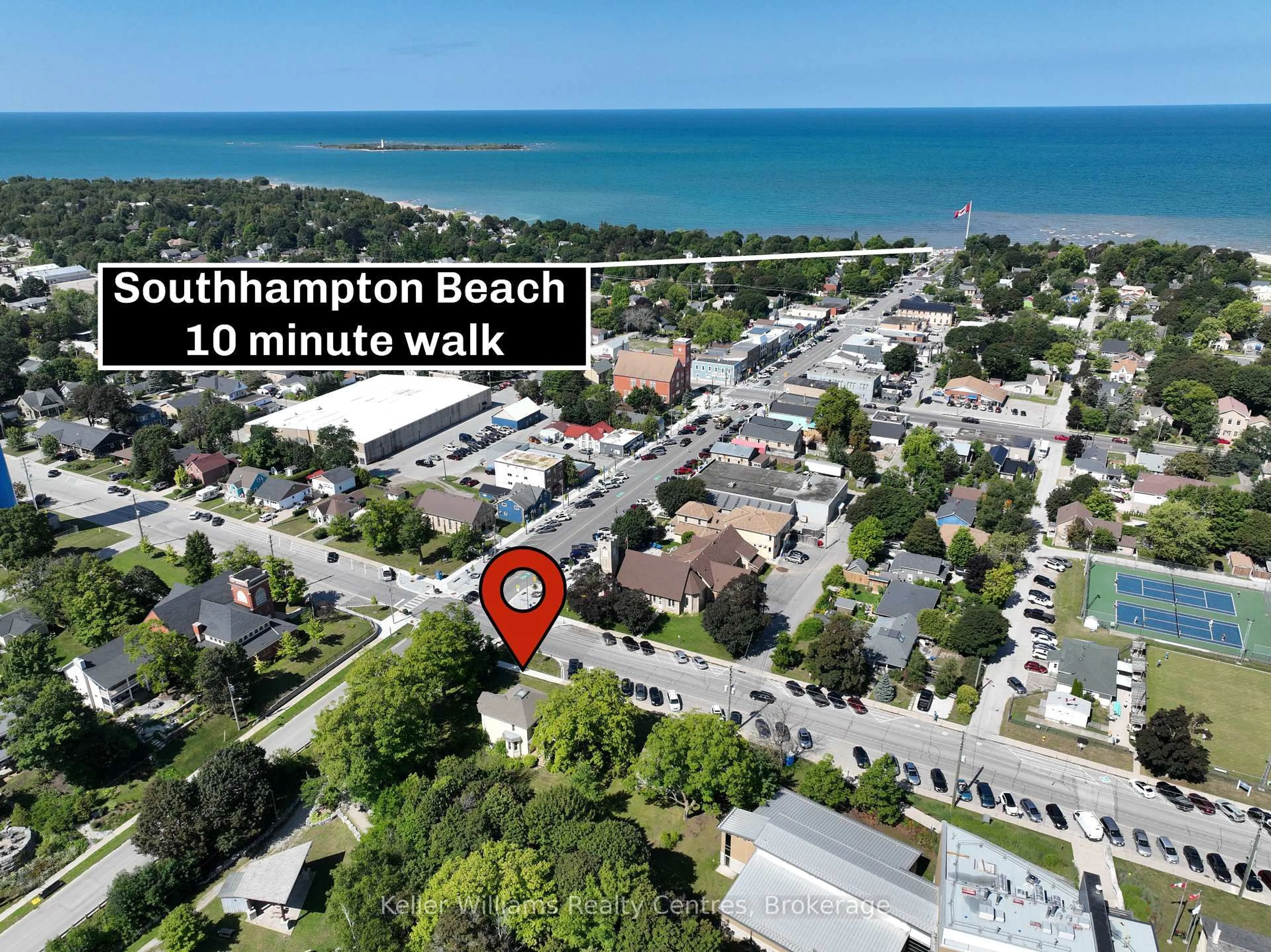 A pic from outside/outdoor area/front of a property/back of a property/a pic from drone, street for 254 High St, Saugeen Shores Ontario N0H 2L0