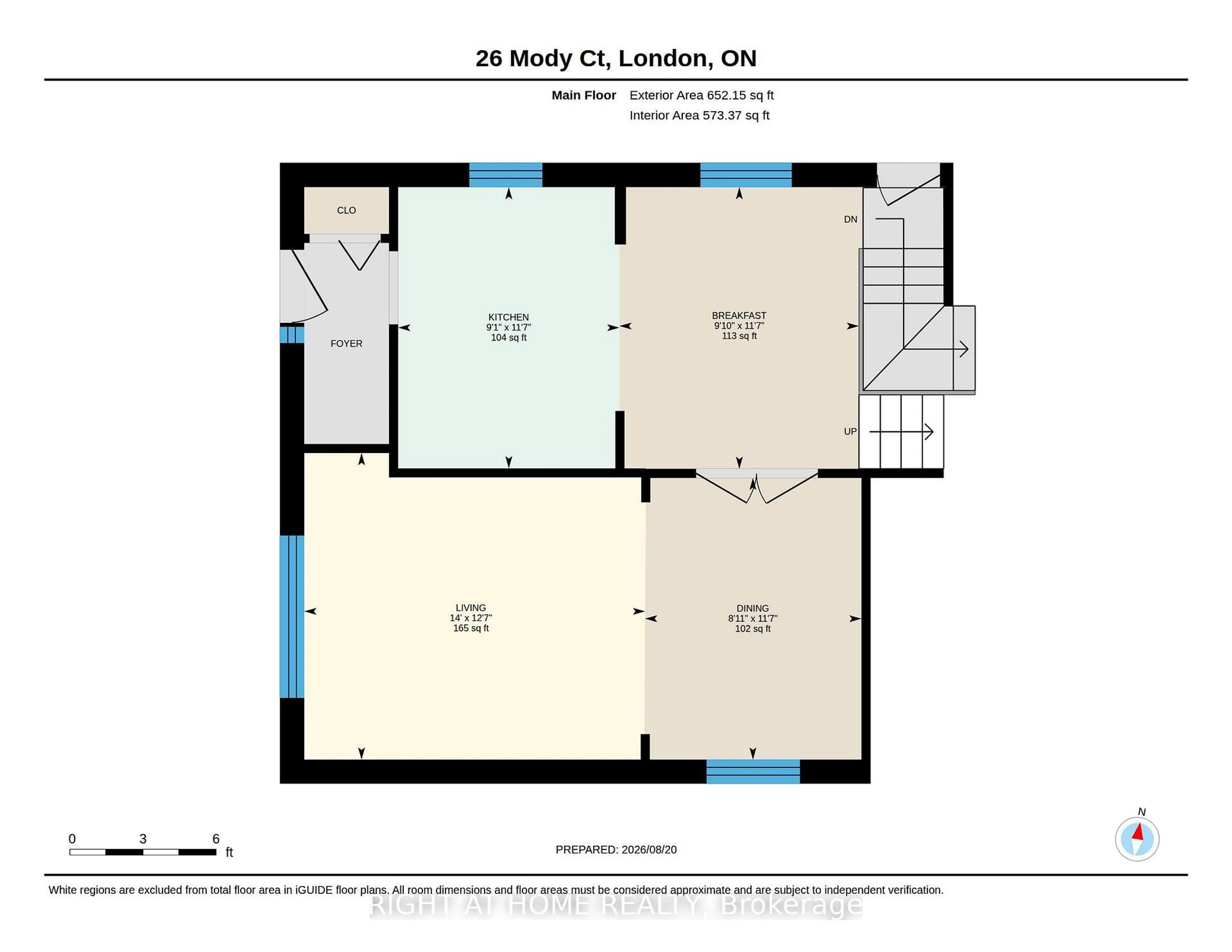 Floor plan for 26 Mody Crt, London East Ontario N5Y 5G7