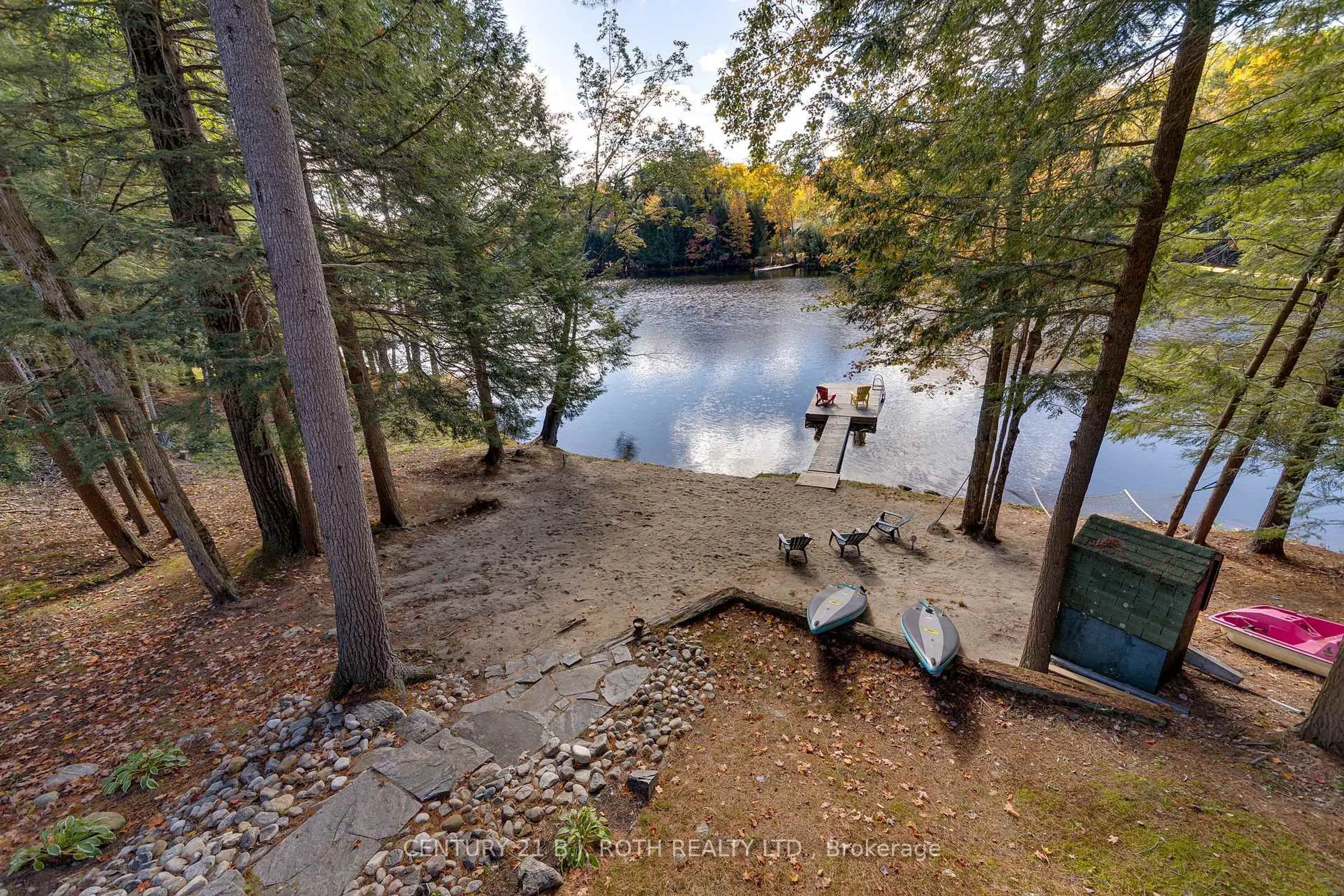 A pic from outside/outdoor area/front of a property/back of a property/a pic from drone, water/lake/river/ocean view for 1213 Camp Jackson Rd #22, Muskoka Lakes Ontario P0C 1A0